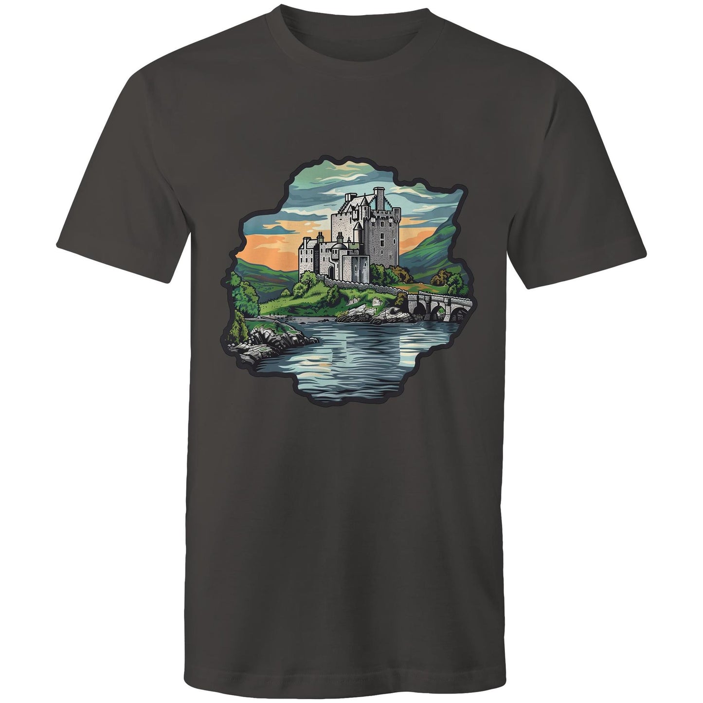Men's Earthfolk T shirt - Medieval Castle - The Crescent Moon