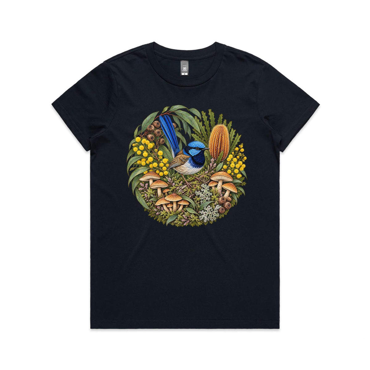 Womens Blue Fairy Wren T-shirt - Earthfolk Nature T-shirts