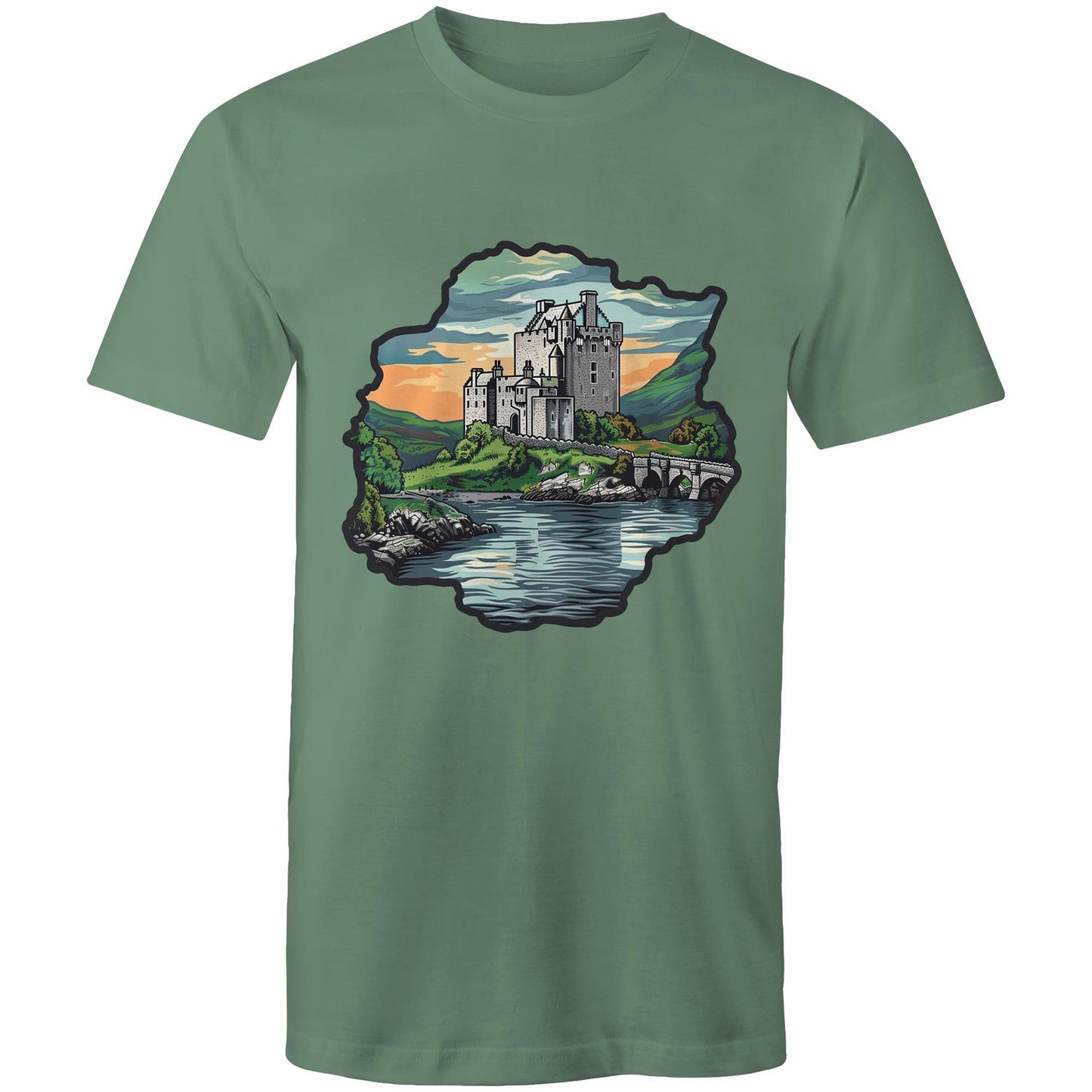 Men's Earthfolk T shirt - Medieval Castle - The Crescent Moon