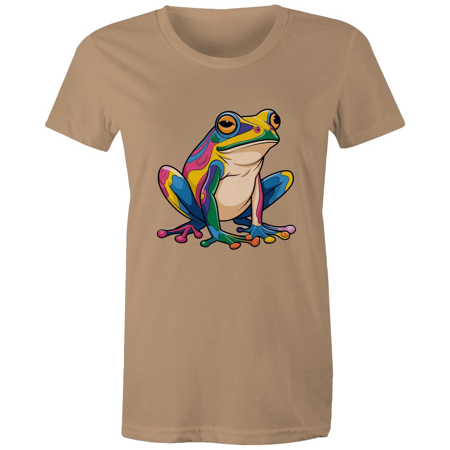 Women's Earthfolk Printed T shirt - Peace Frog - The Crescent Moon