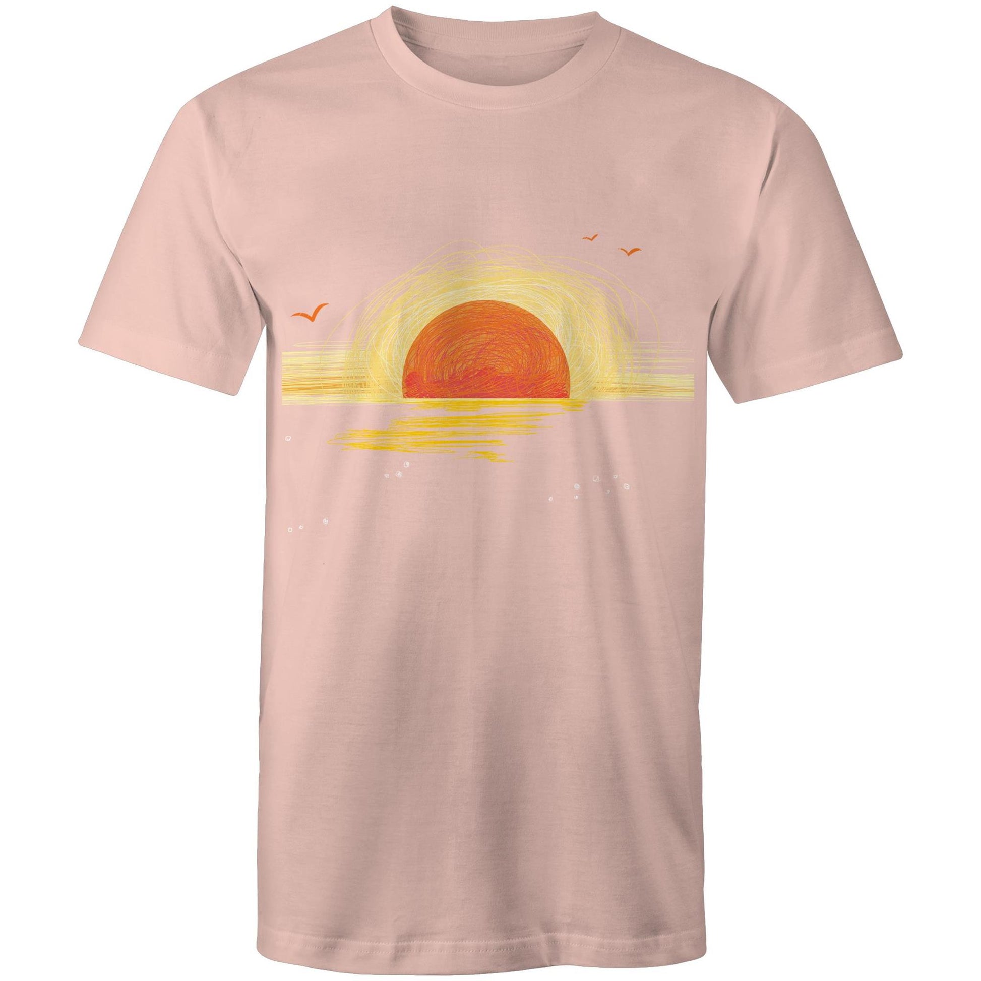 Earthfolk Printed T Shirt - Mens Relaxed Fit - Sunrise Sketch - The Crescent Moon