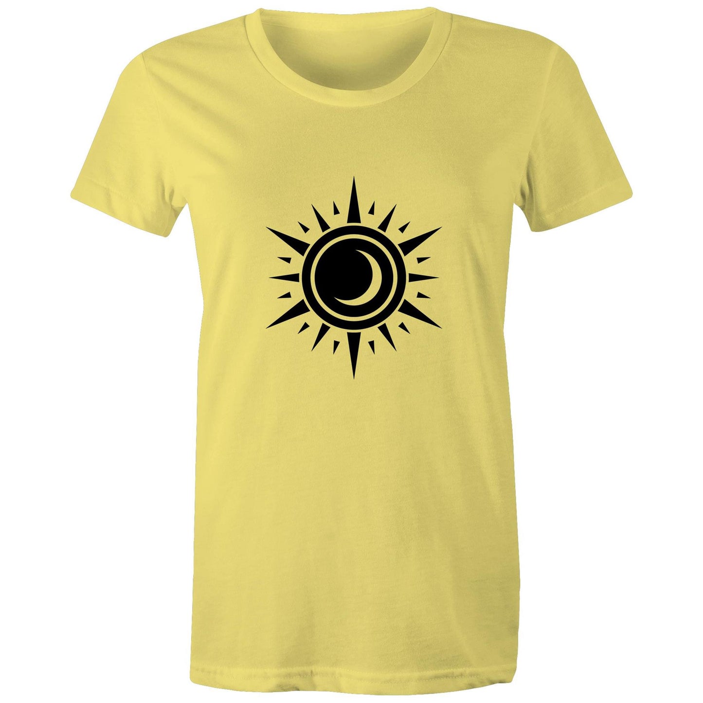 Women's Earthfolk printed T shirt - Black Hole Sun - The Crescent Moon