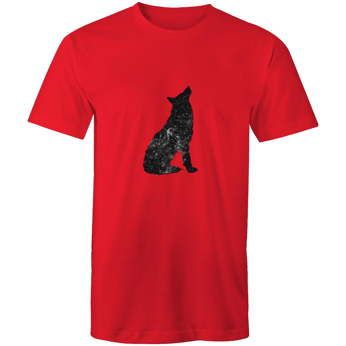 Men's Earthfolk Printed T shirt - Constellation Wolf - The Crescent Moon