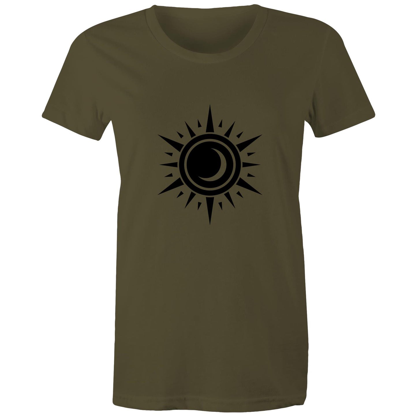 Women's Earthfolk printed T shirt - Black Hole Sun - The Crescent Moon