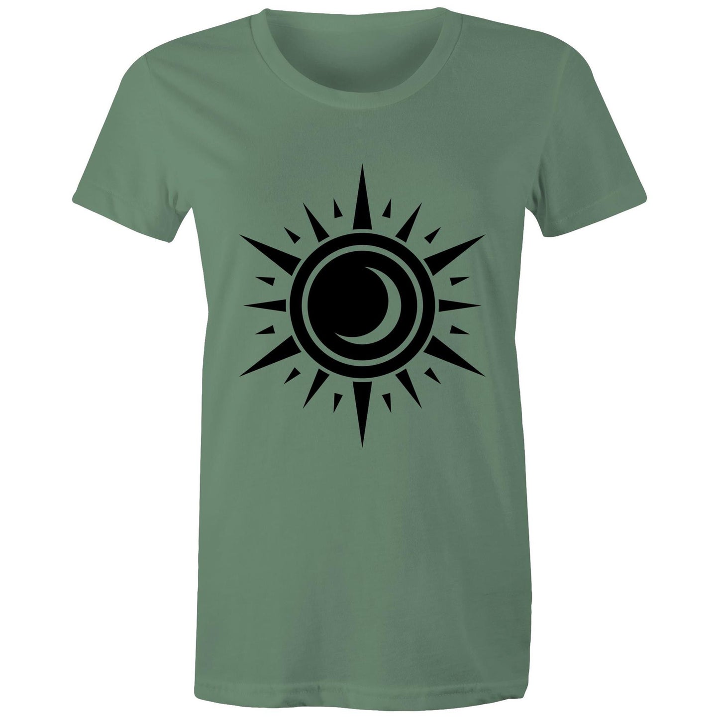 Women's Earthfolk printed T shirt - Black Hole Sun - The Crescent Moon