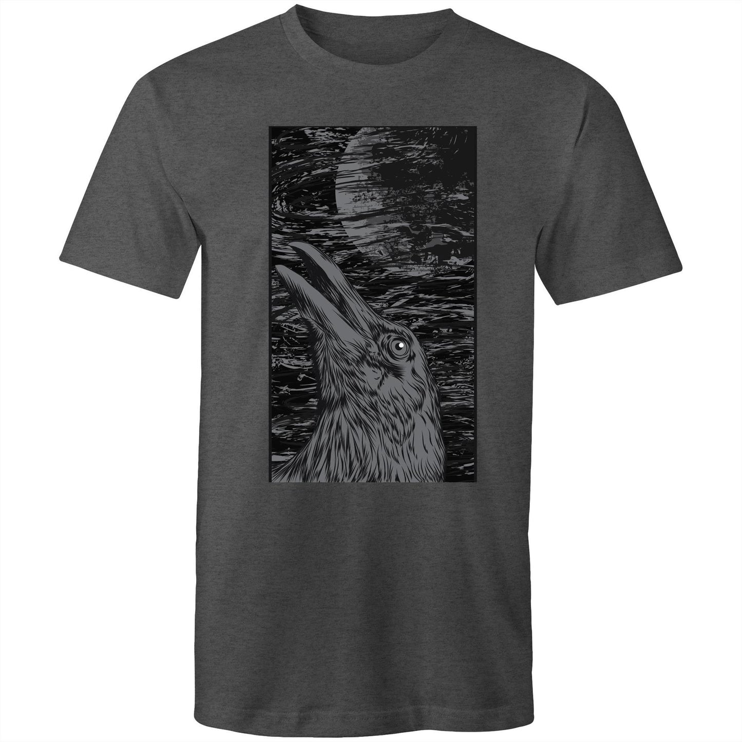 Earthfolk Printed Tshirt - Mens relaxed Fit - Crow - The Crescent Moon