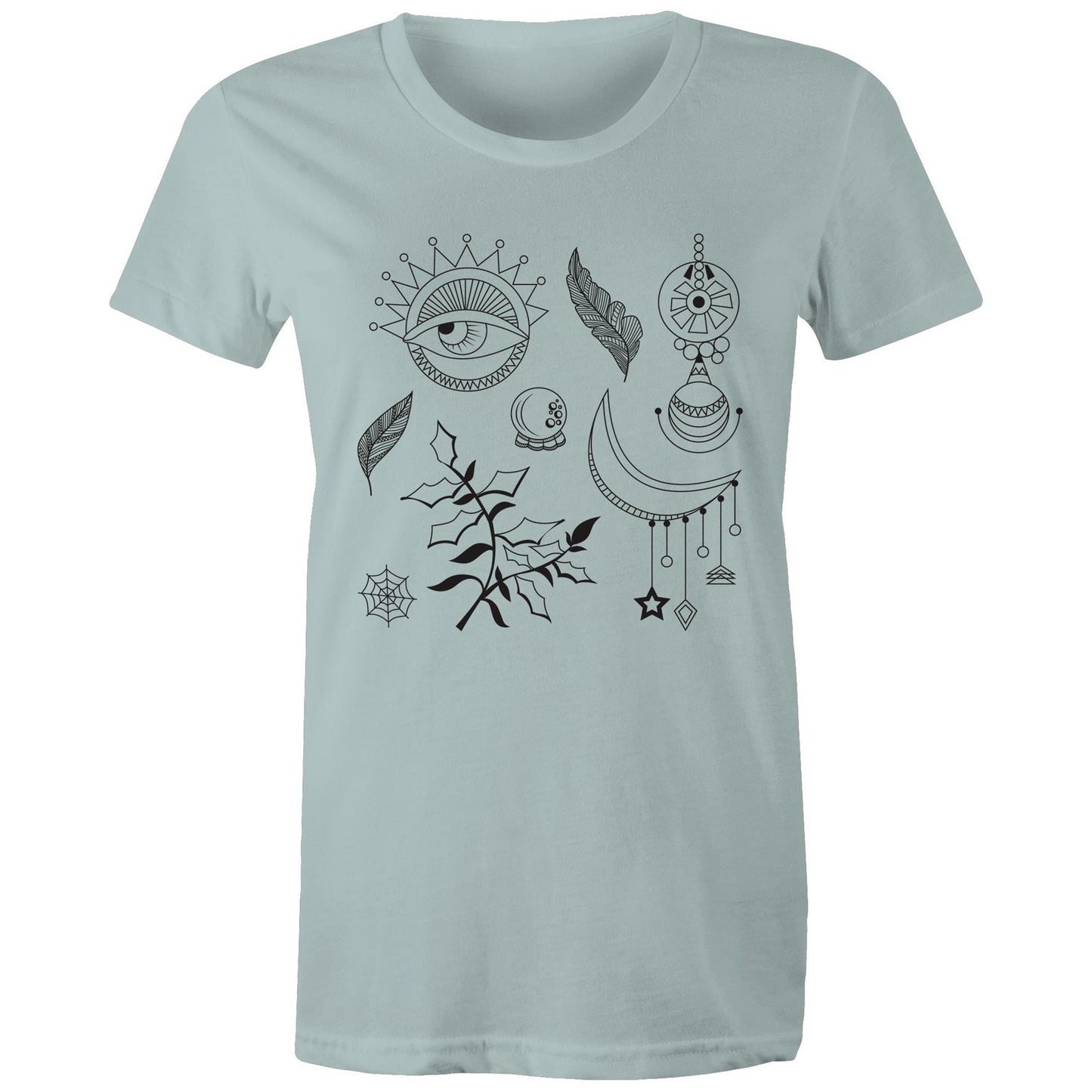 Women's Earthfolk Printed T shirt - Symbolic - The Crescent Moon