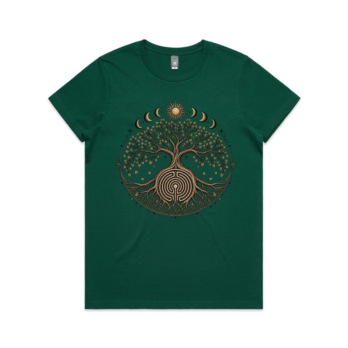 Women's Earthfolk Tree of Life Labyrinth Graphic T-Shirt