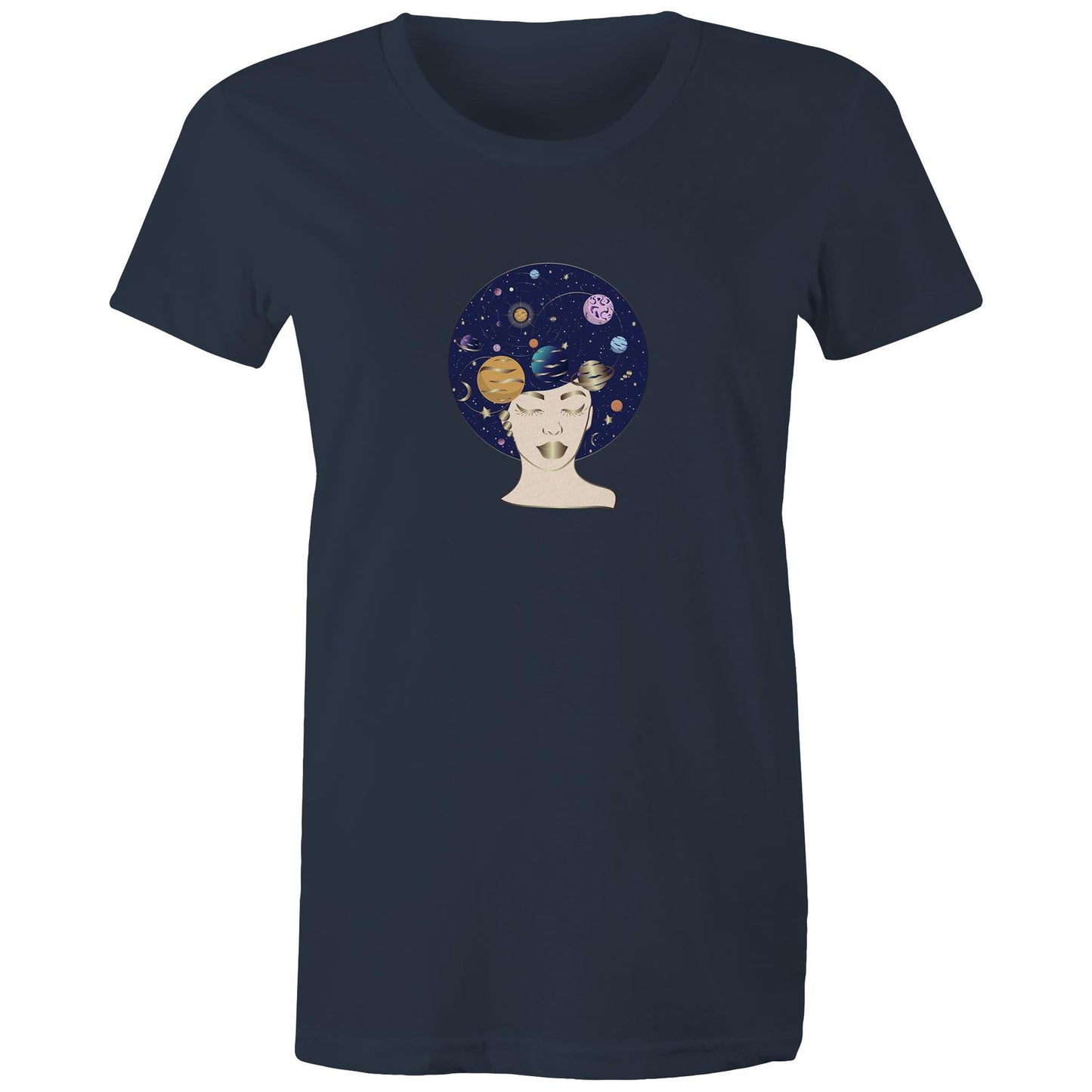 Women's Earthfolk Printed T shirt - Lady of the Galaxy