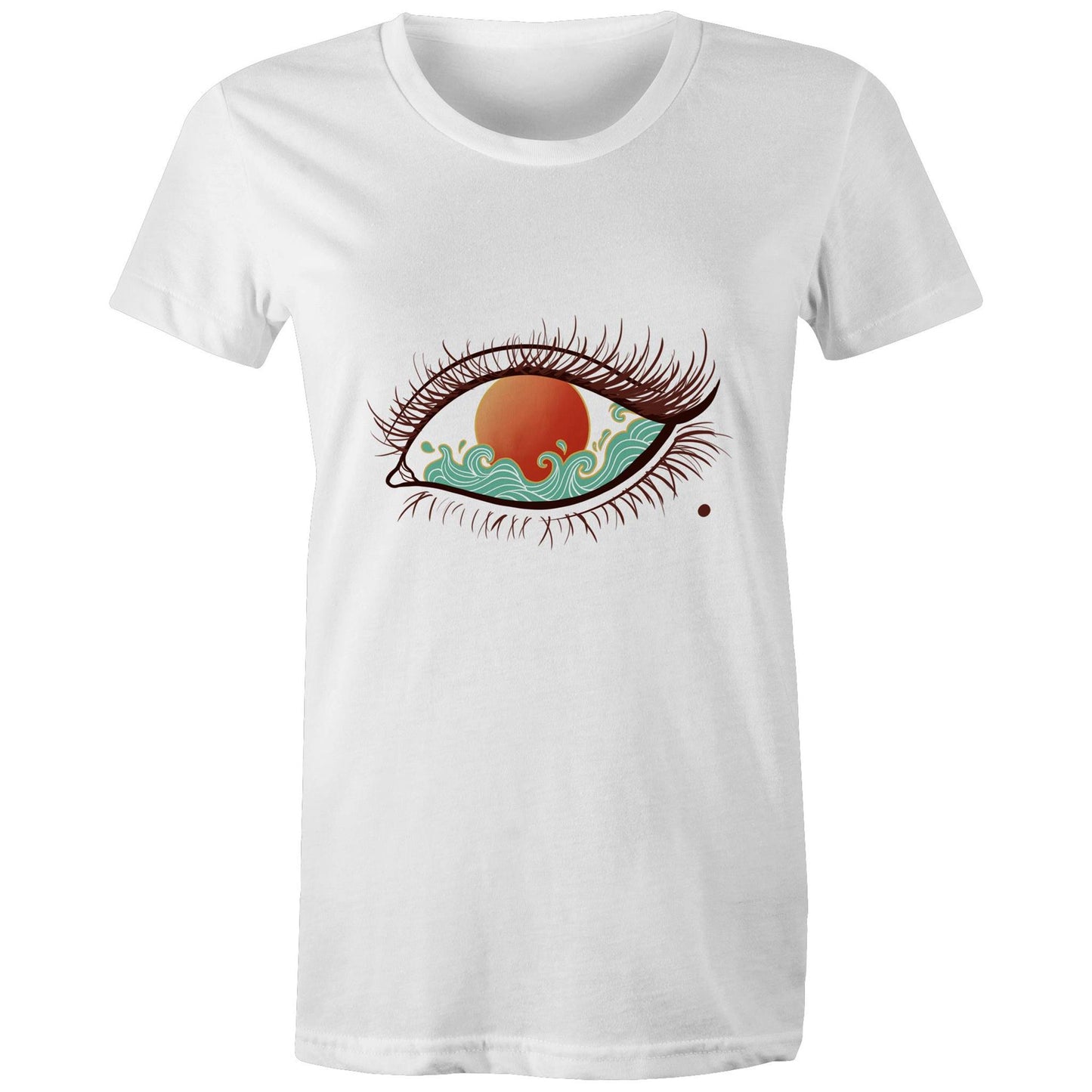 Earthfolk Printed T shirt - Women'sRelaxed Fit - Eye of the sunset - The Crescent Moon