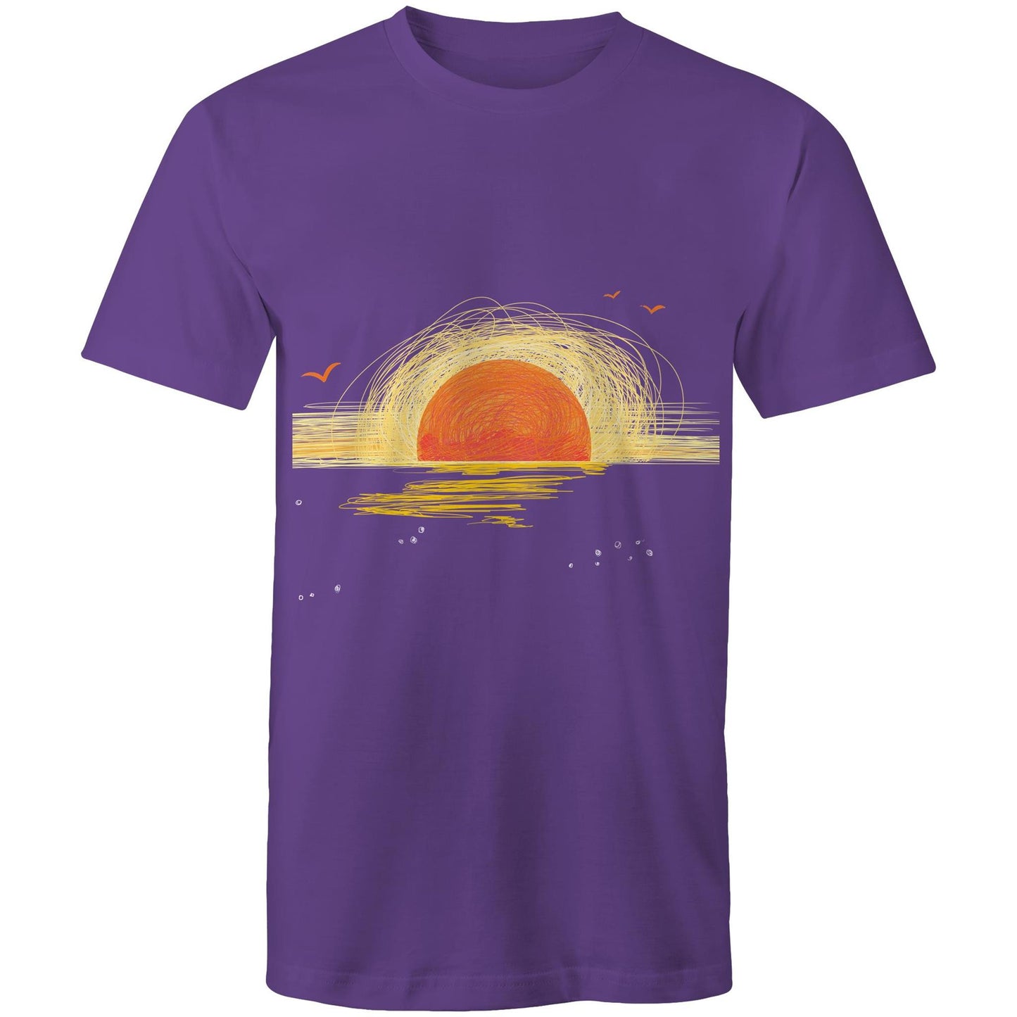 Earthfolk Printed T Shirt - Mens Relaxed Fit - Sunrise Sketch - The Crescent Moon