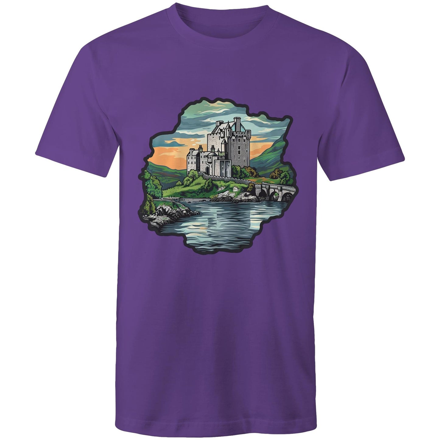 Men's Earthfolk T shirt - Medieval Castle - The Crescent Moon