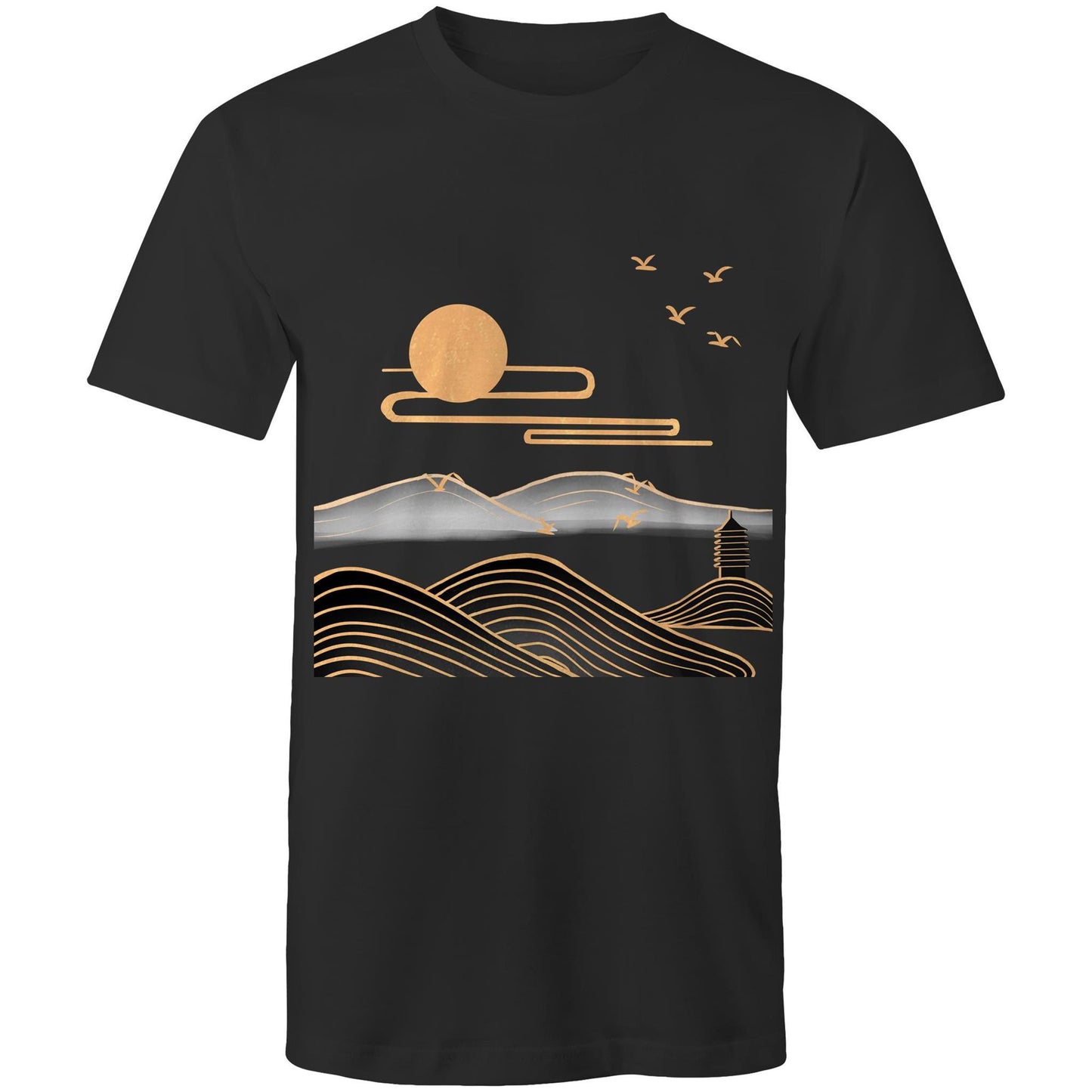 Men's Earthfolk T shirt - Nature's Rise - The Crescent Moon