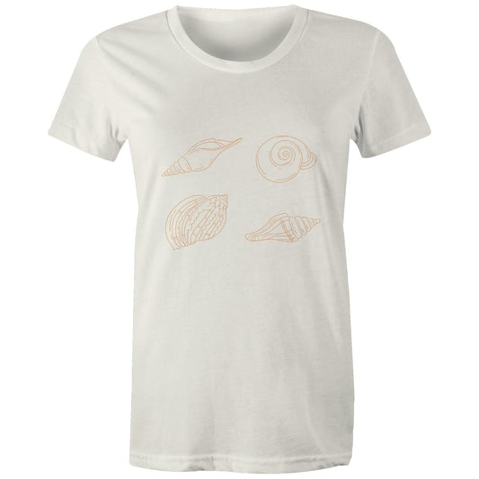 Women's Organic Earthfolk T shirt - Shells - The Crescent Moon