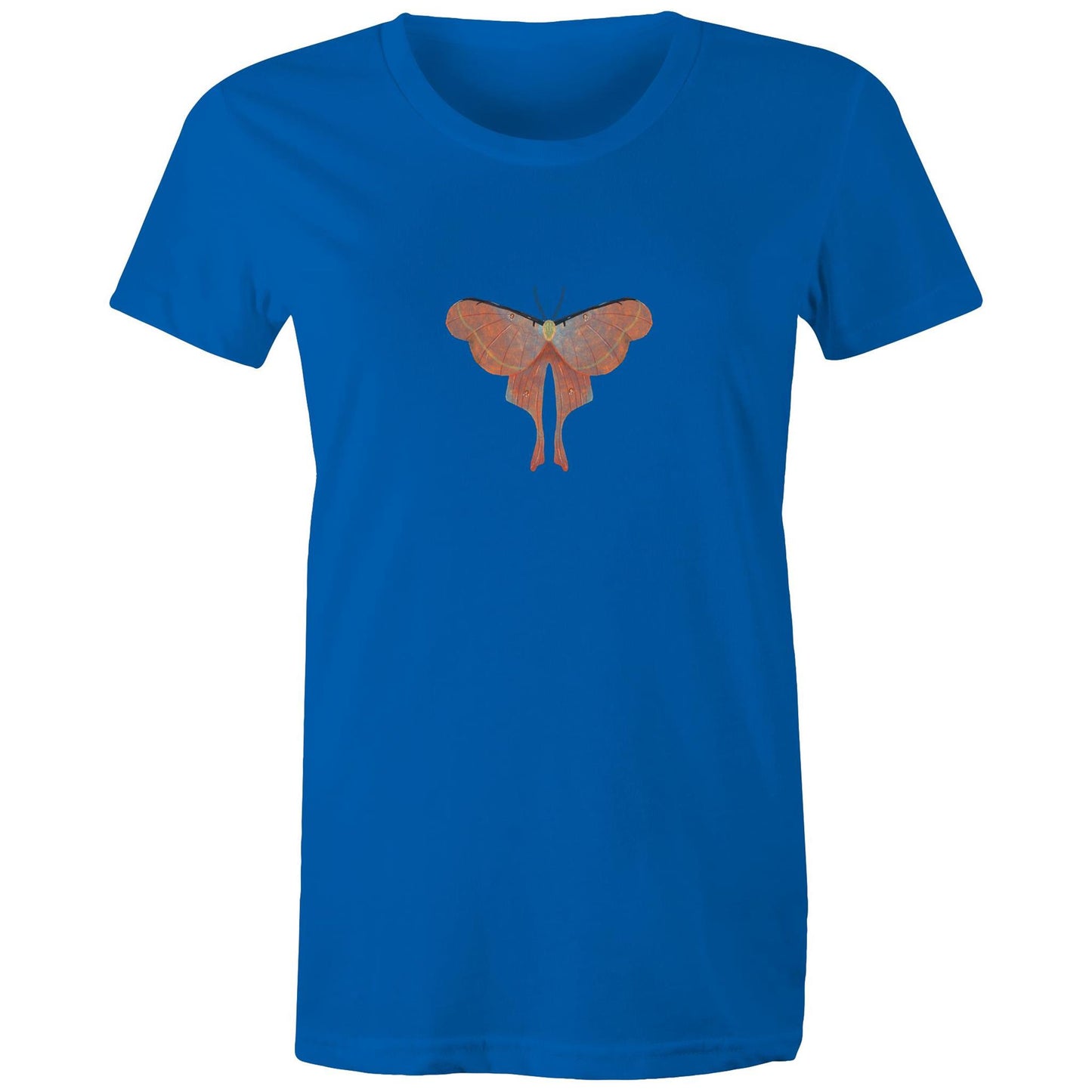 Earthfolk Printed T shirt - Women's Relaxed Fit - Orange Moth