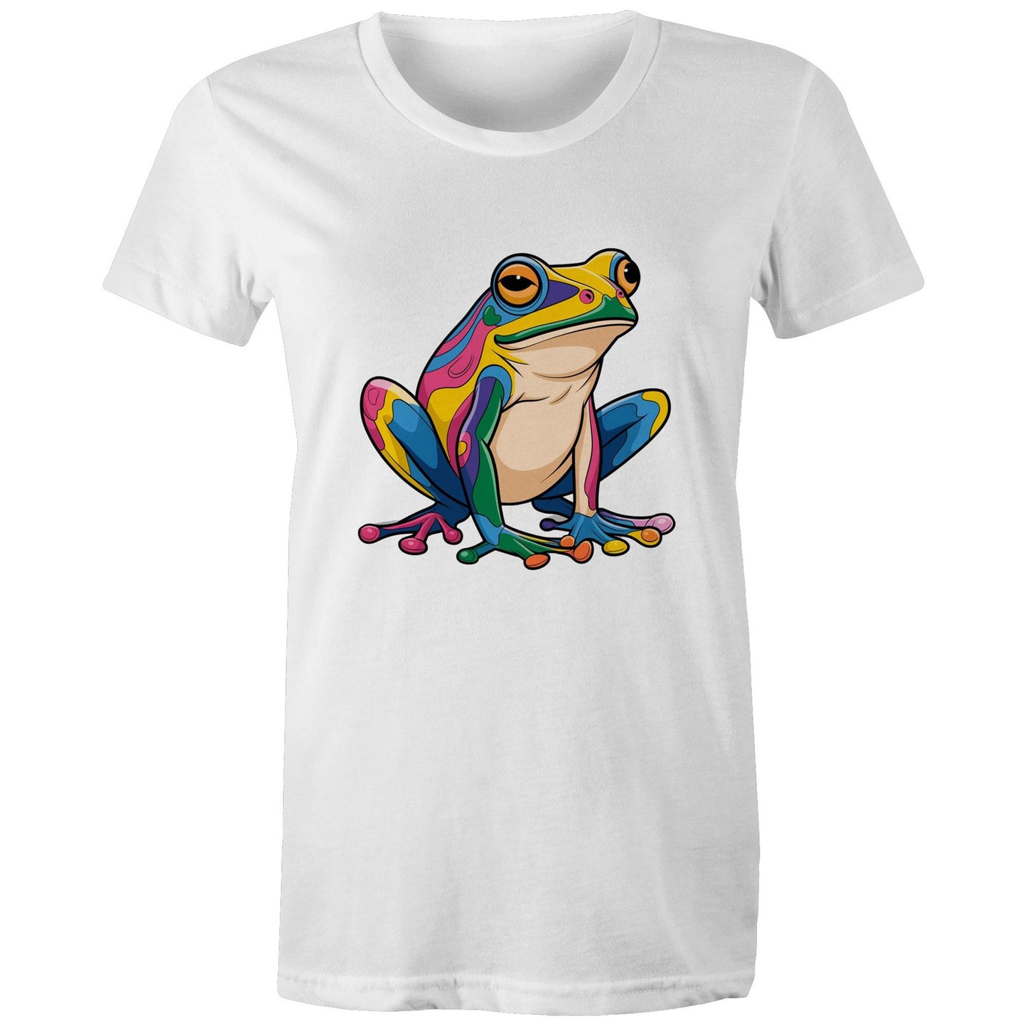 Women's Earthfolk Printed T shirt - Peace Frog - The Crescent Moon