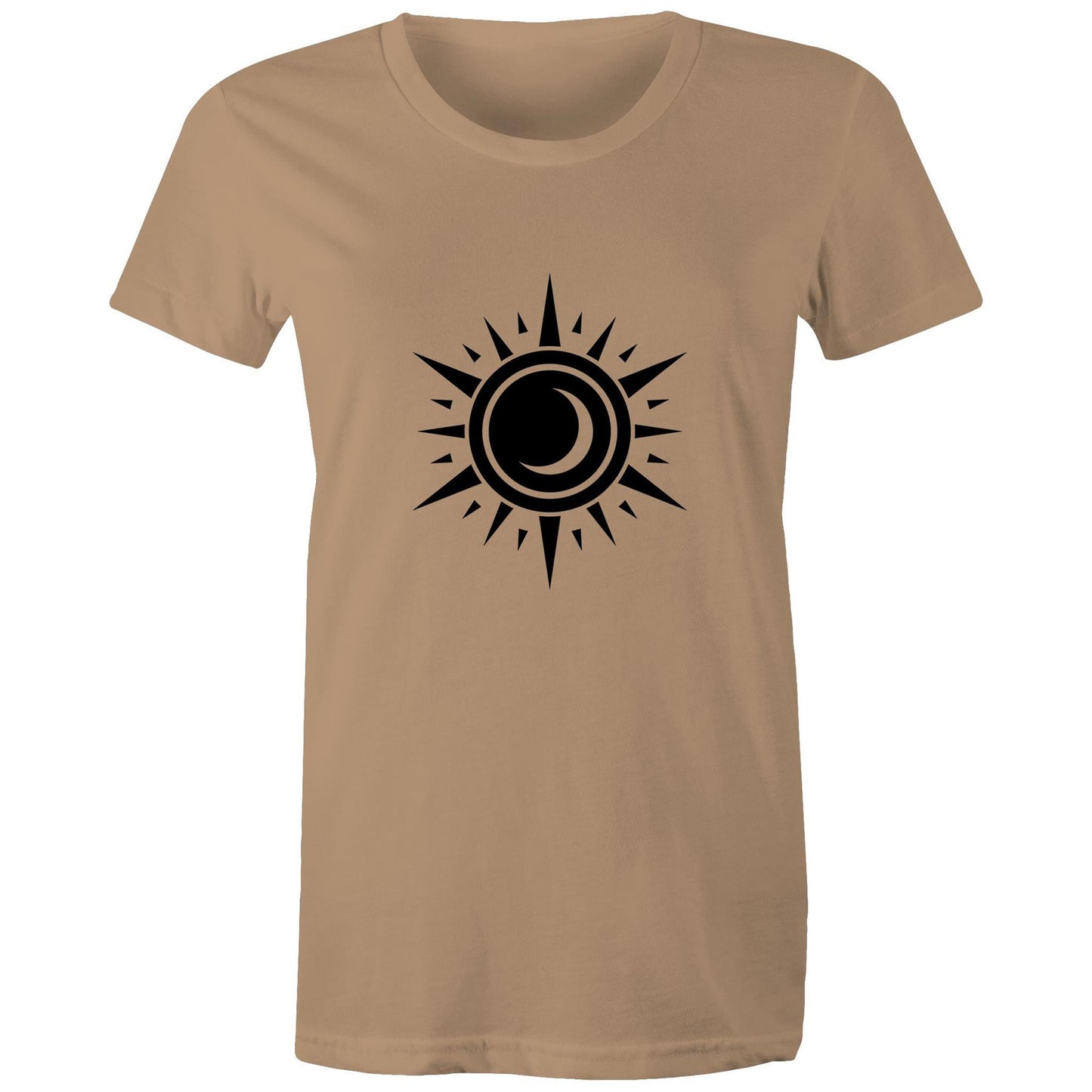 Women's Earthfolk printed T shirt - Black Hole Sun - The Crescent Moon