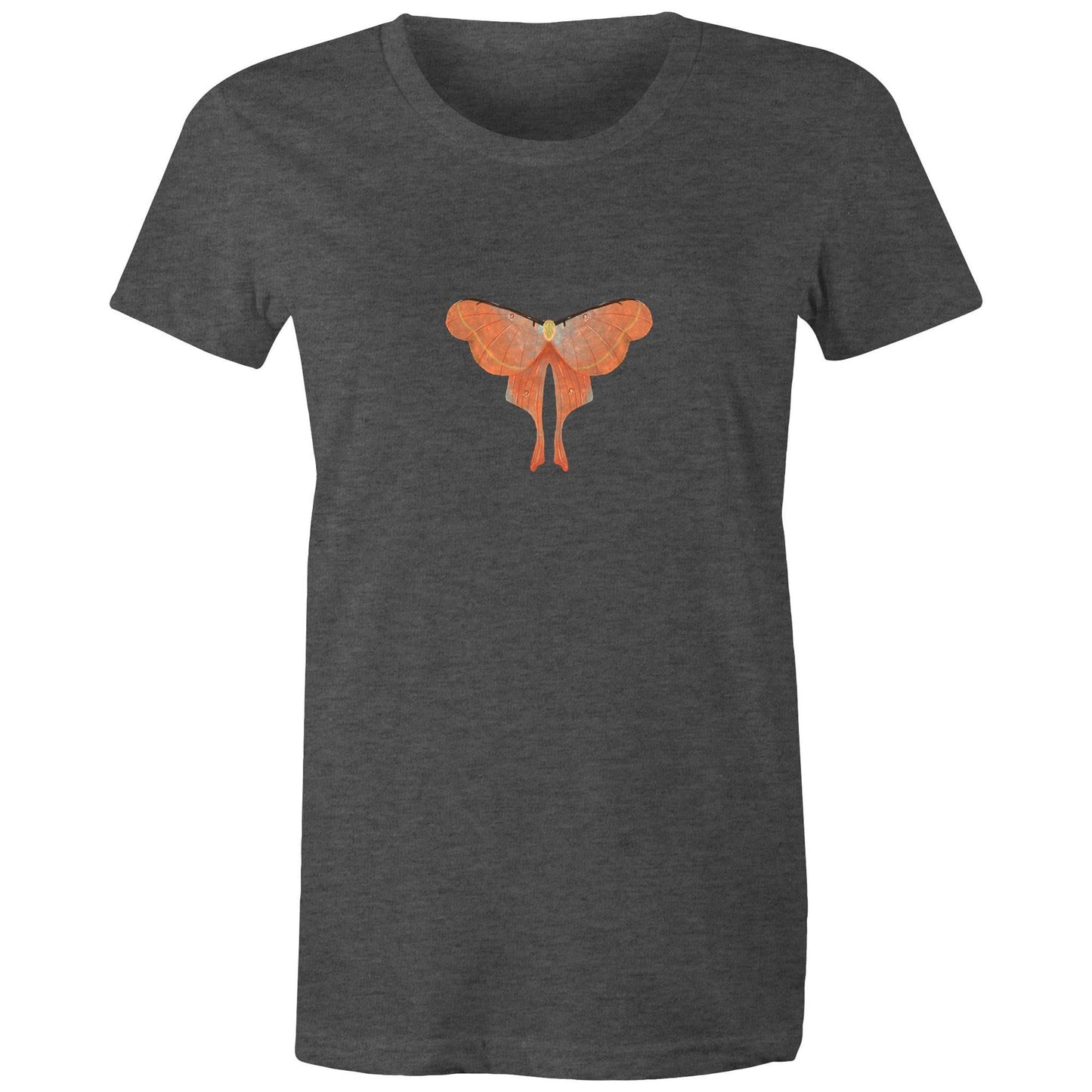 Earthfolk Printed T shirt - Women's Relaxed Fit - Orange Moth