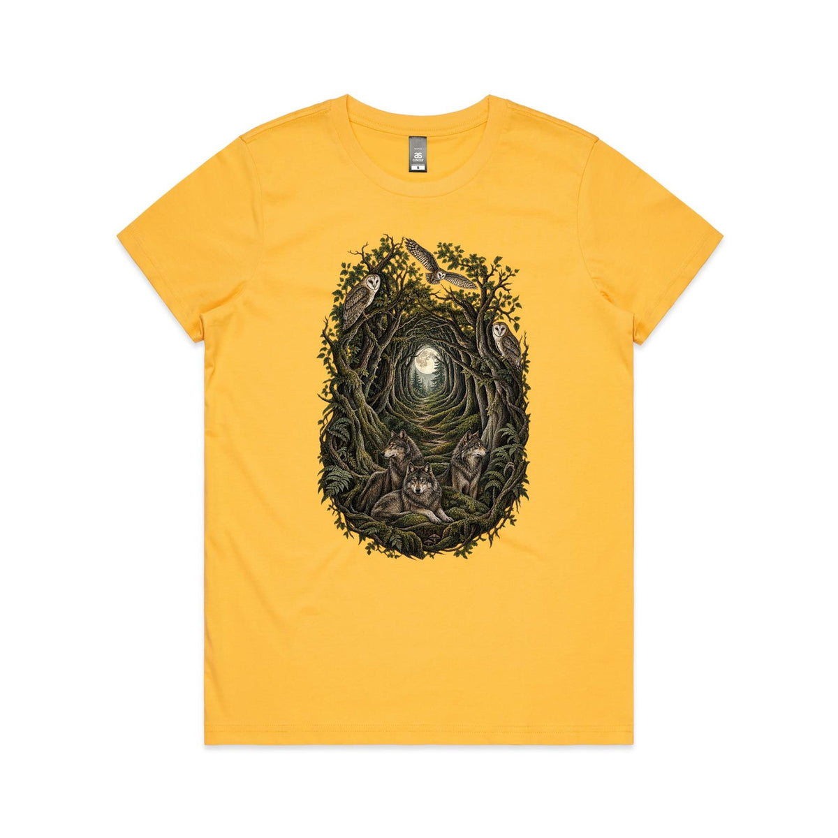 Women's Owl and Wolf Woodland Graphic T-shirt