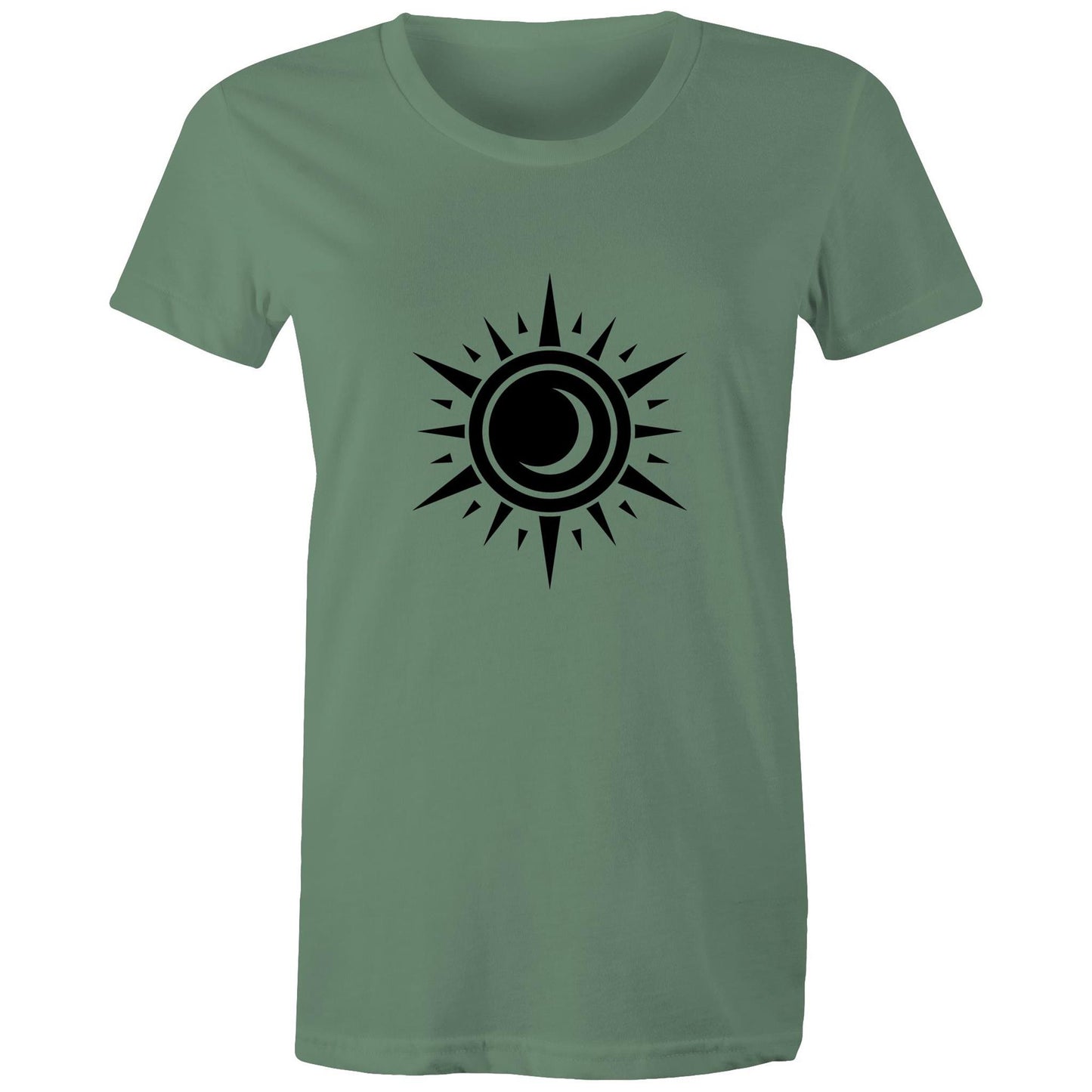 Women's Earthfolk printed T shirt - Black Hole Sun - The Crescent Moon