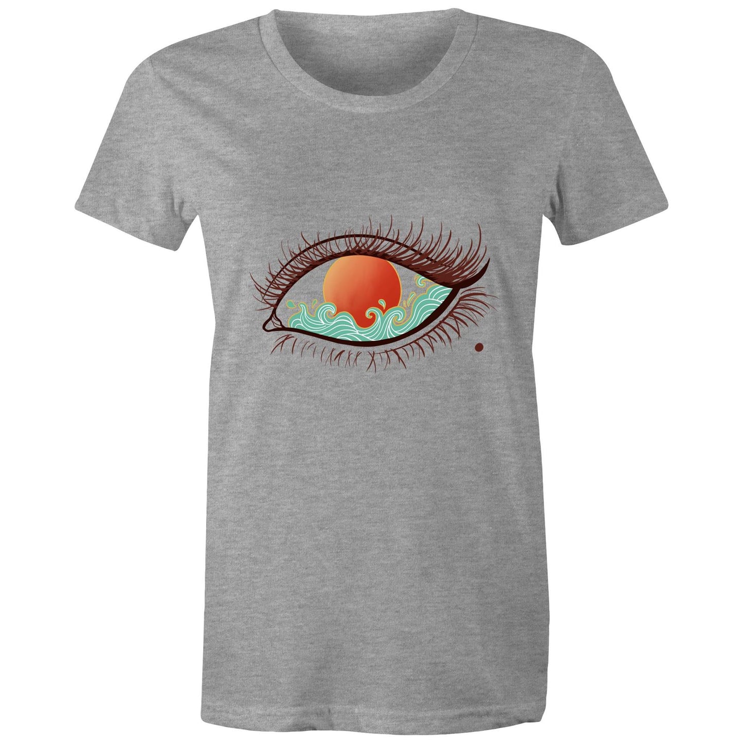 Earthfolk Printed T shirt - Women'sRelaxed Fit - Eye of the sunset - The Crescent Moon