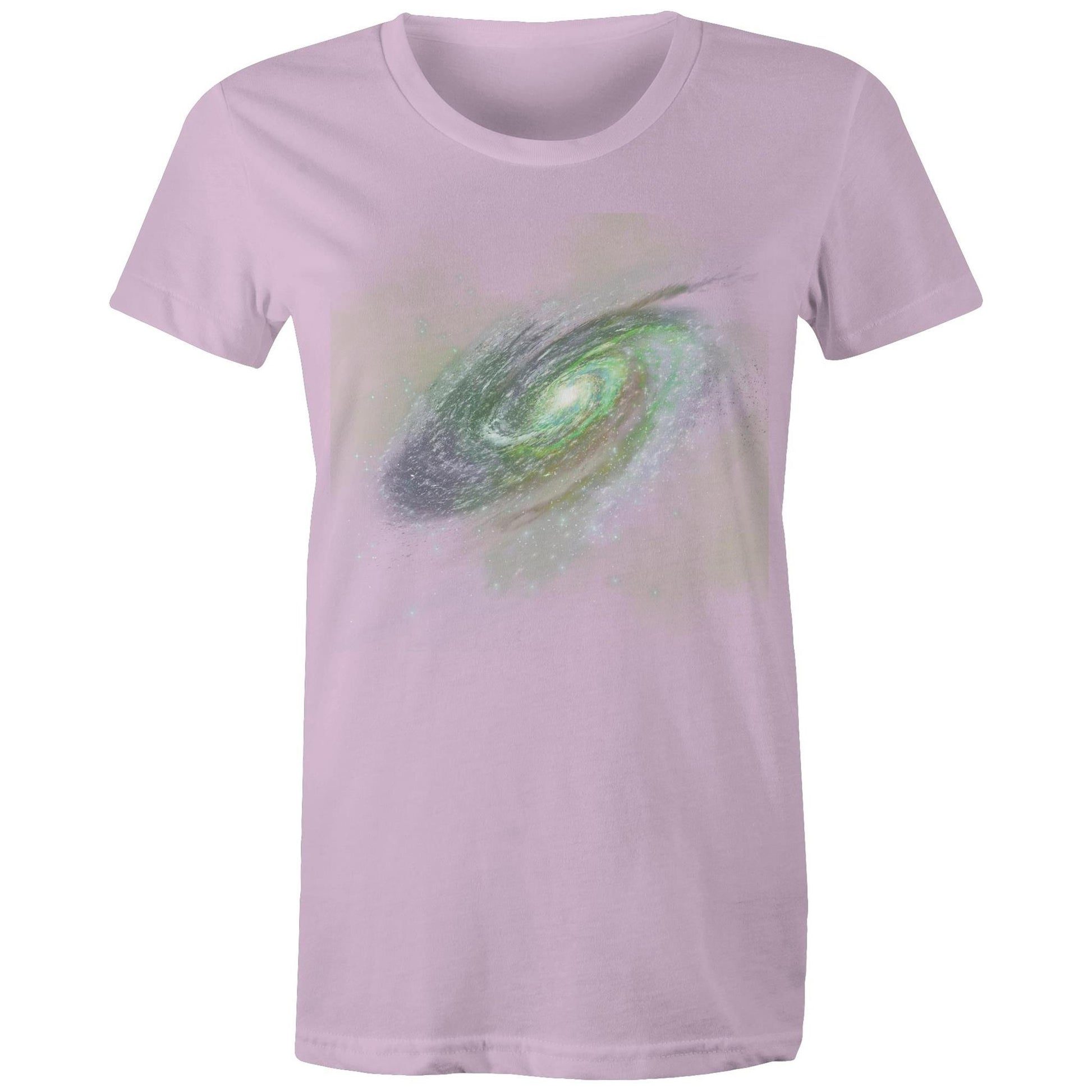 Women's Earthfolk Printed T shirt - Green Galaxy - The Crescent Moon
