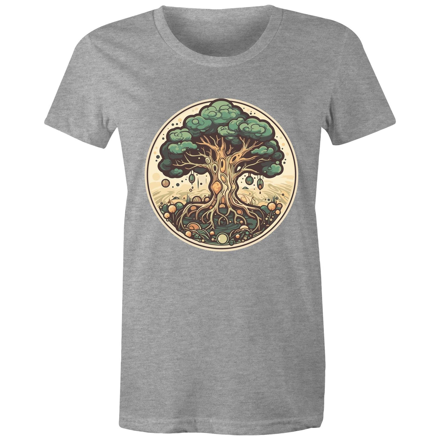 Earthfolk printed t shirt - Womans Relaxed Fit - Circular Tree