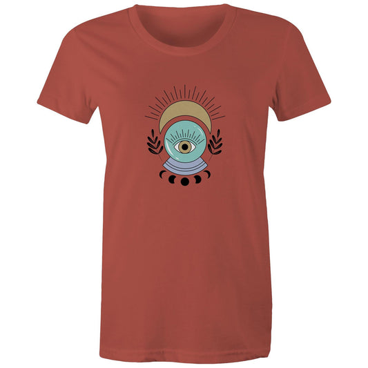 Women's Earthfolk T shirt - Crystal Ball - The Crescent Moon