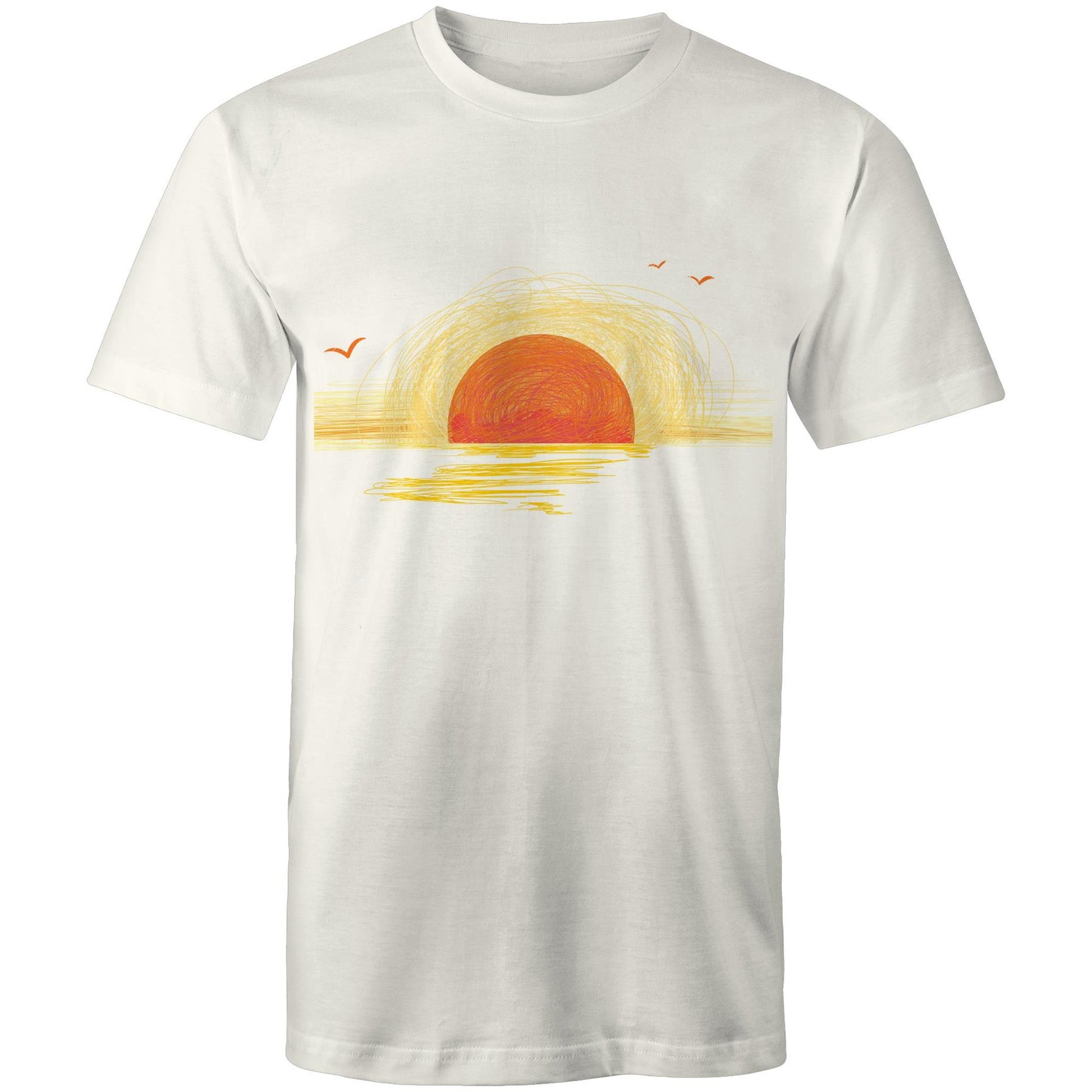 Earthfolk Printed T Shirt - Mens Relaxed Fit - Sunrise Sketch - The Crescent Moon