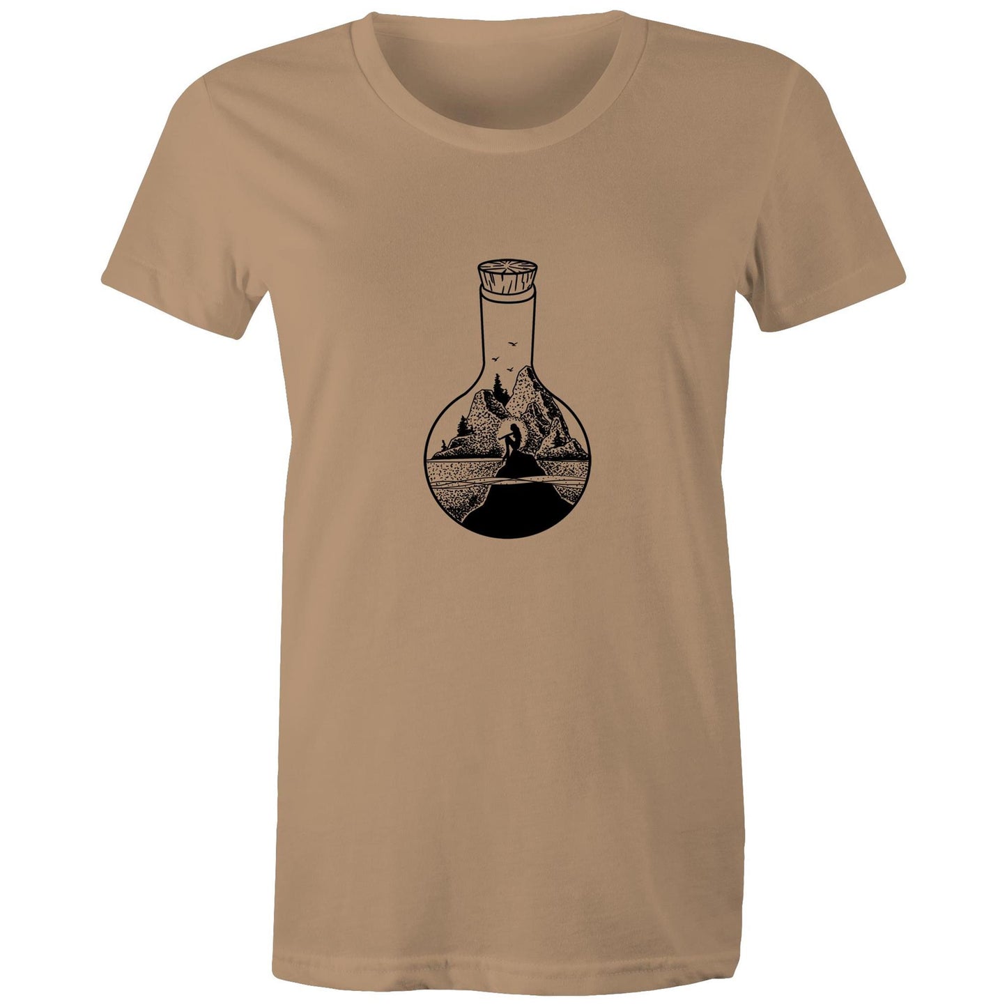Women's Earthfolk t shirt - Mermaid in a bottle - The Crescent Moon