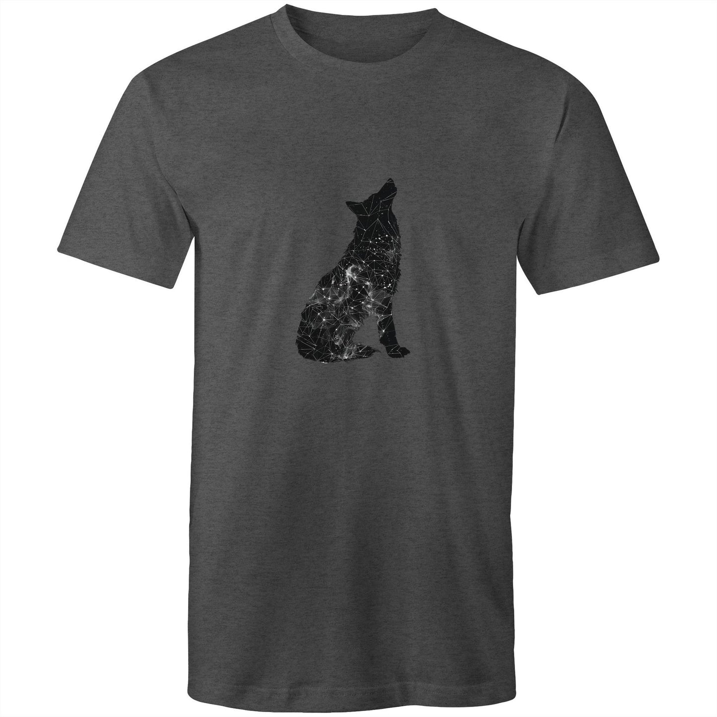 Men's Earthfolk Printed T shirt - Constellation Wolf - The Crescent Moon