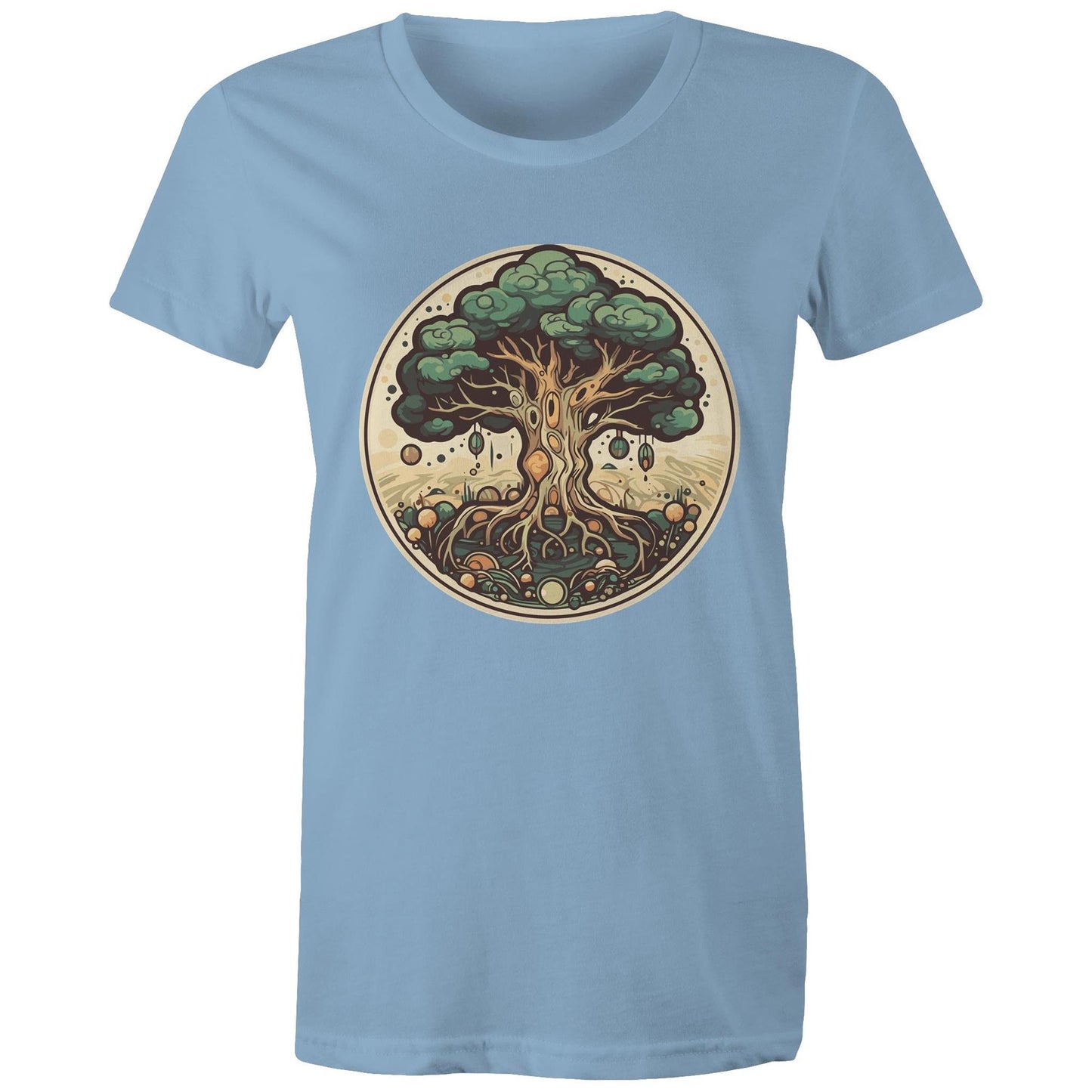 Earthfolk printed t shirt - Womans Relaxed Fit - Circular Tree