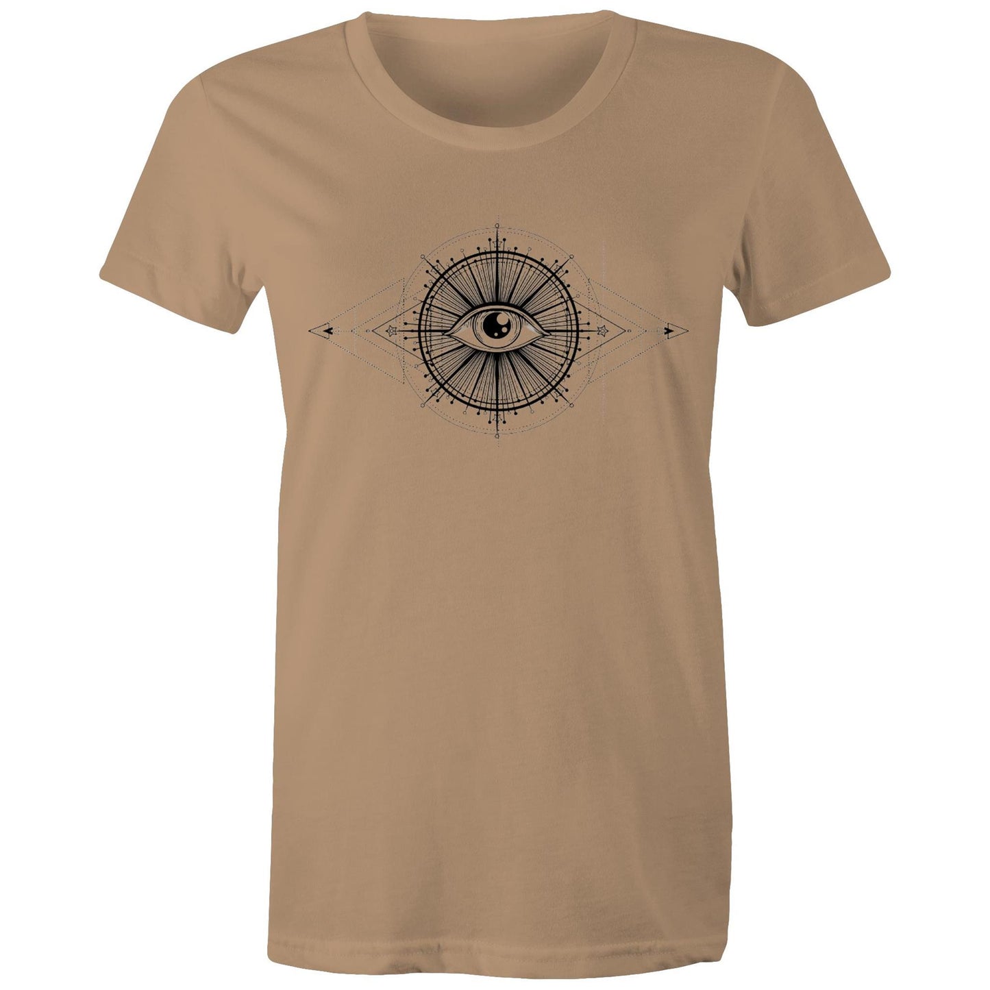 Women's Earthfolk Printed T shirt - Seeing Eye - The Crescent Moon