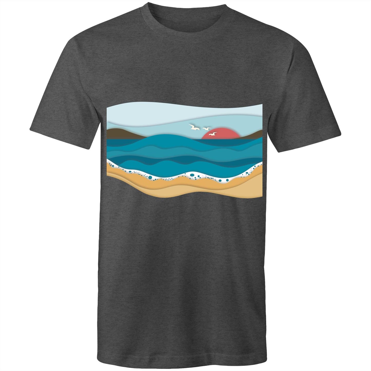 Earthfolk Printed T shirt - Mens Relaxed Fit - Ocean - The Crescent Moon