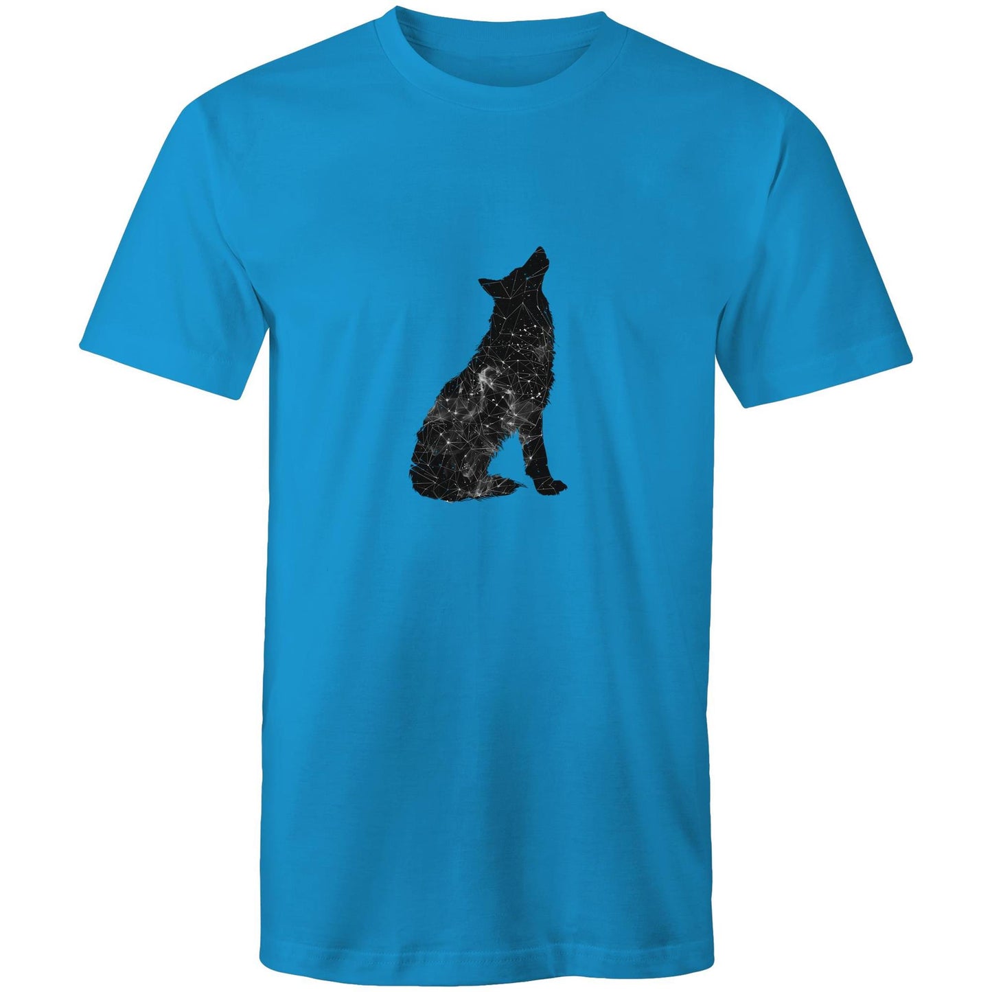Men's Earthfolk Printed T shirt - Constellation Wolf - The Crescent Moon