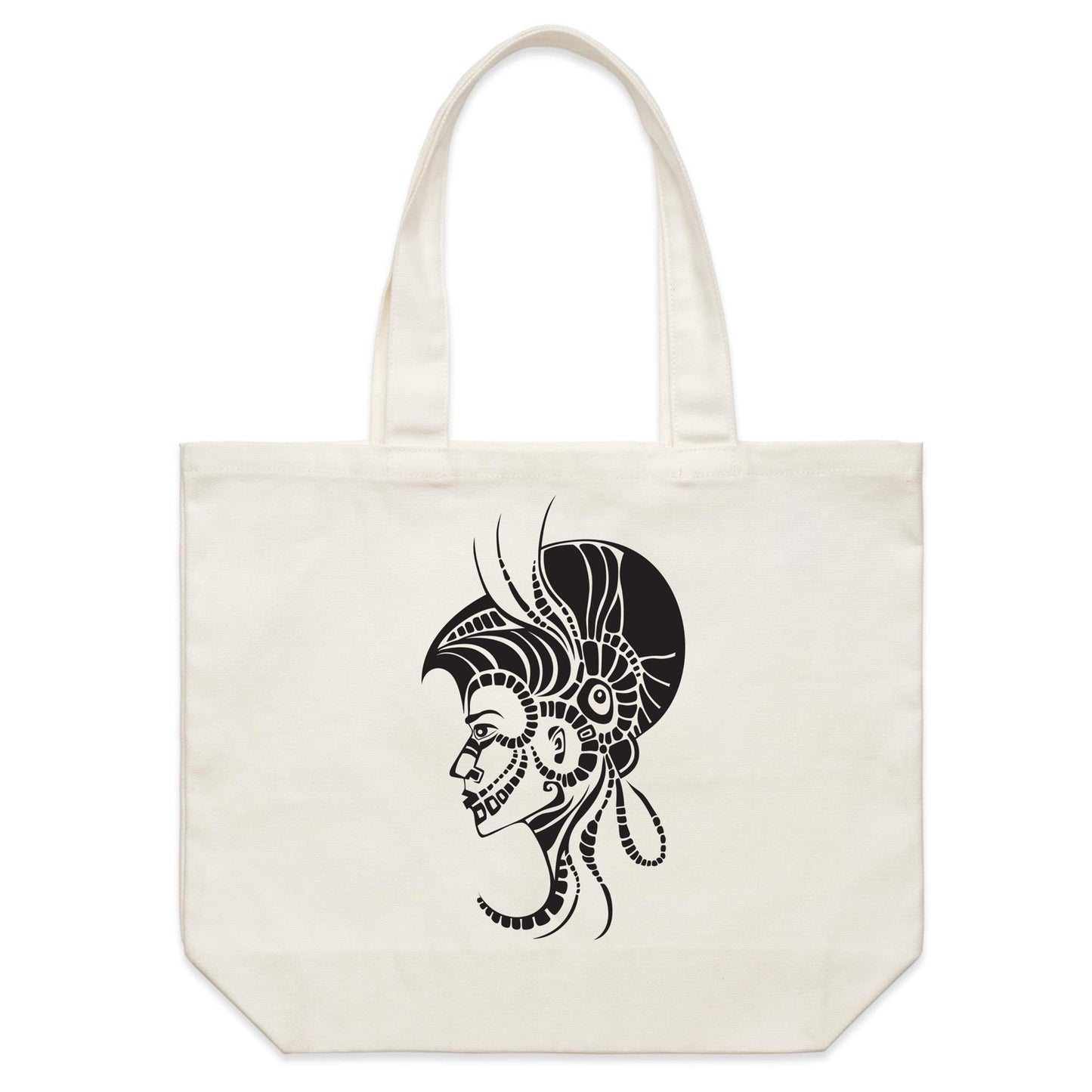 Earthfolk Canvas Tote Bag - Warrior Woman - The Crescent Moon