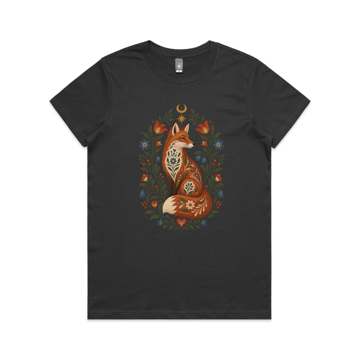 Women’s Fox Folk Art T-Shirt | Graphic Tee
