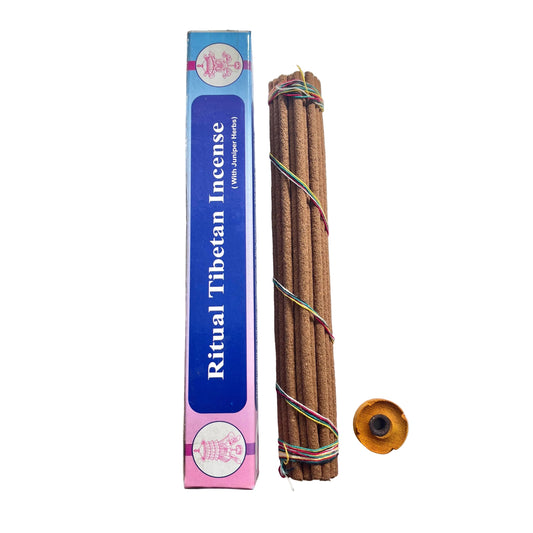 Ritual Tibetan Incense with packaging on a white background