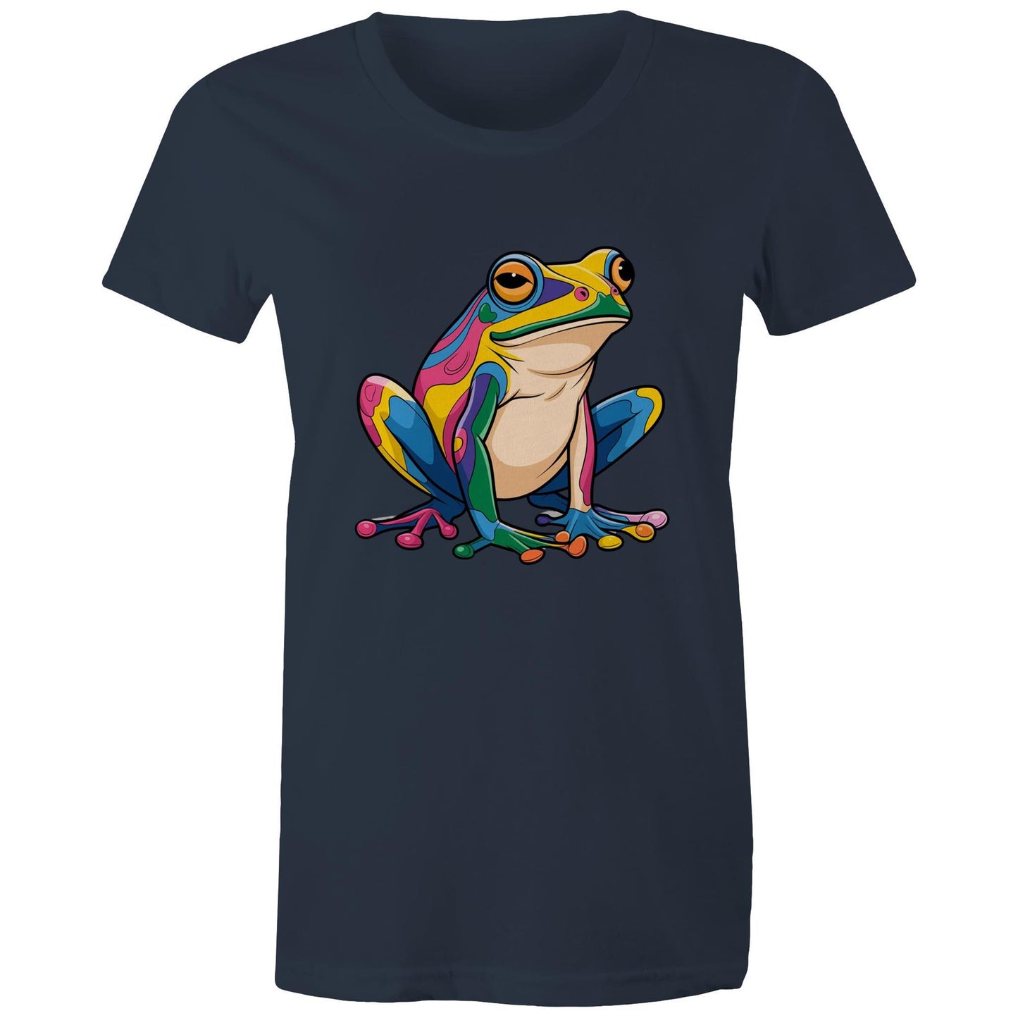 Women's Earthfolk Printed T shirt - Peace Frog - The Crescent Moon