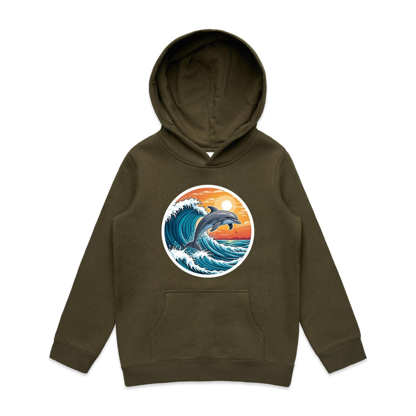 Kid's Earthfolk Hoodie - Dolphin Surfer