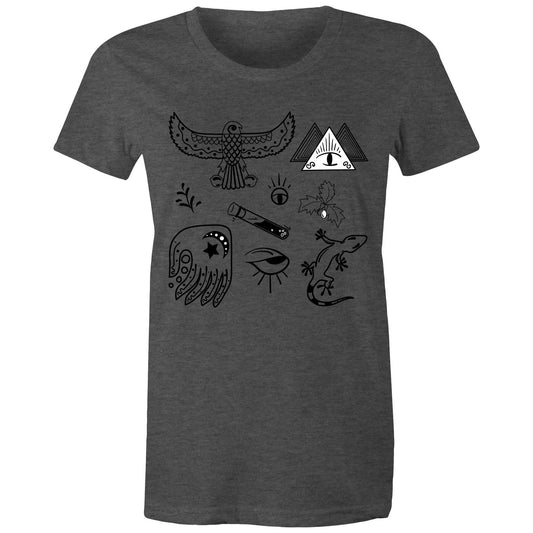Women's Earthfolk Printed T shirt - Mystic - The Crescent Moon