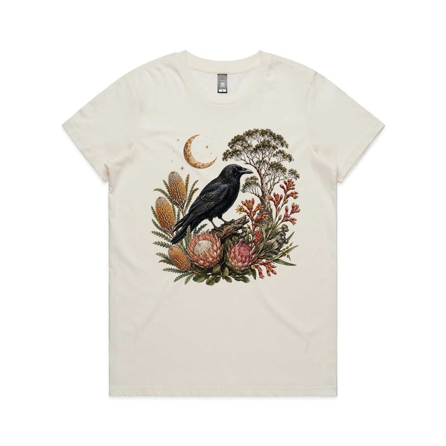 Women's Crow Graphic T-Shirt | Australian Native Botanical Print