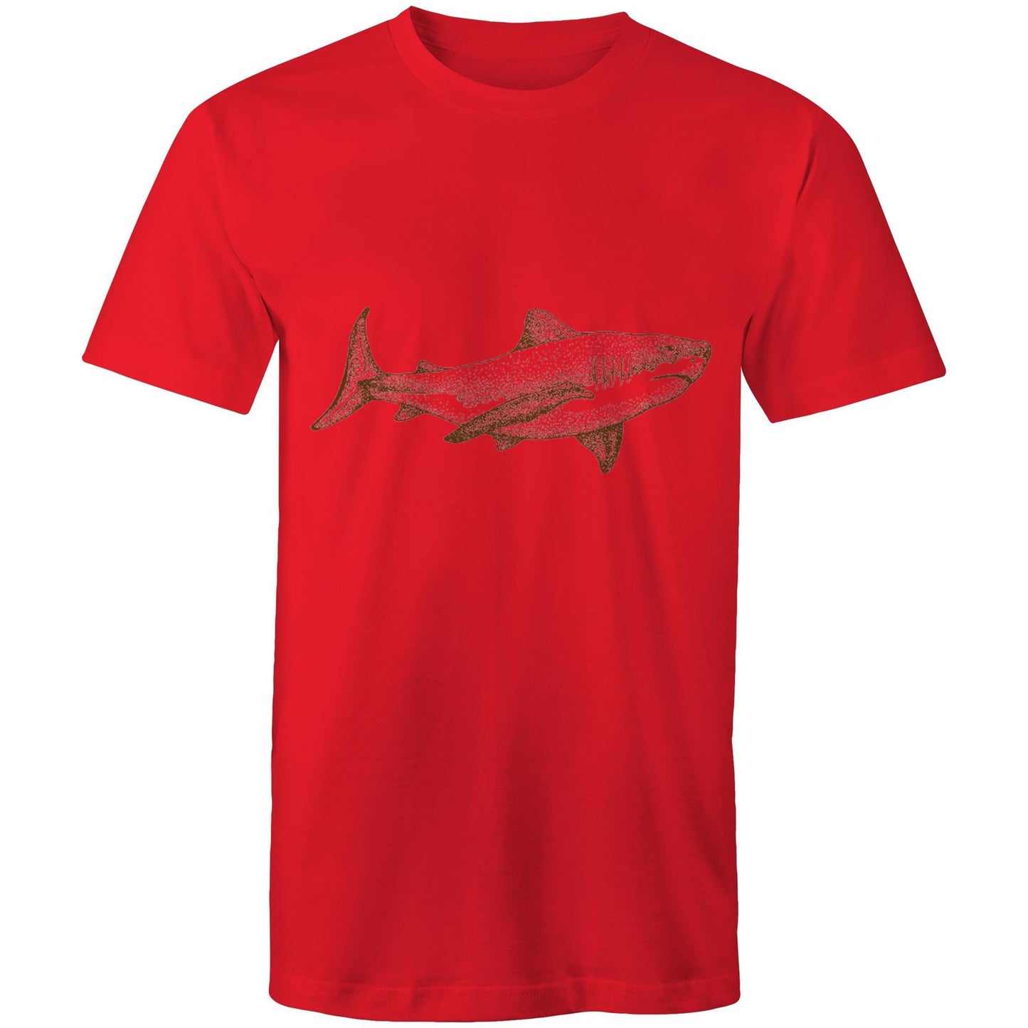 Earthfolk Printed T shirt - Mens Relaxed Fit - Sepia Shark - The Crescent Moon