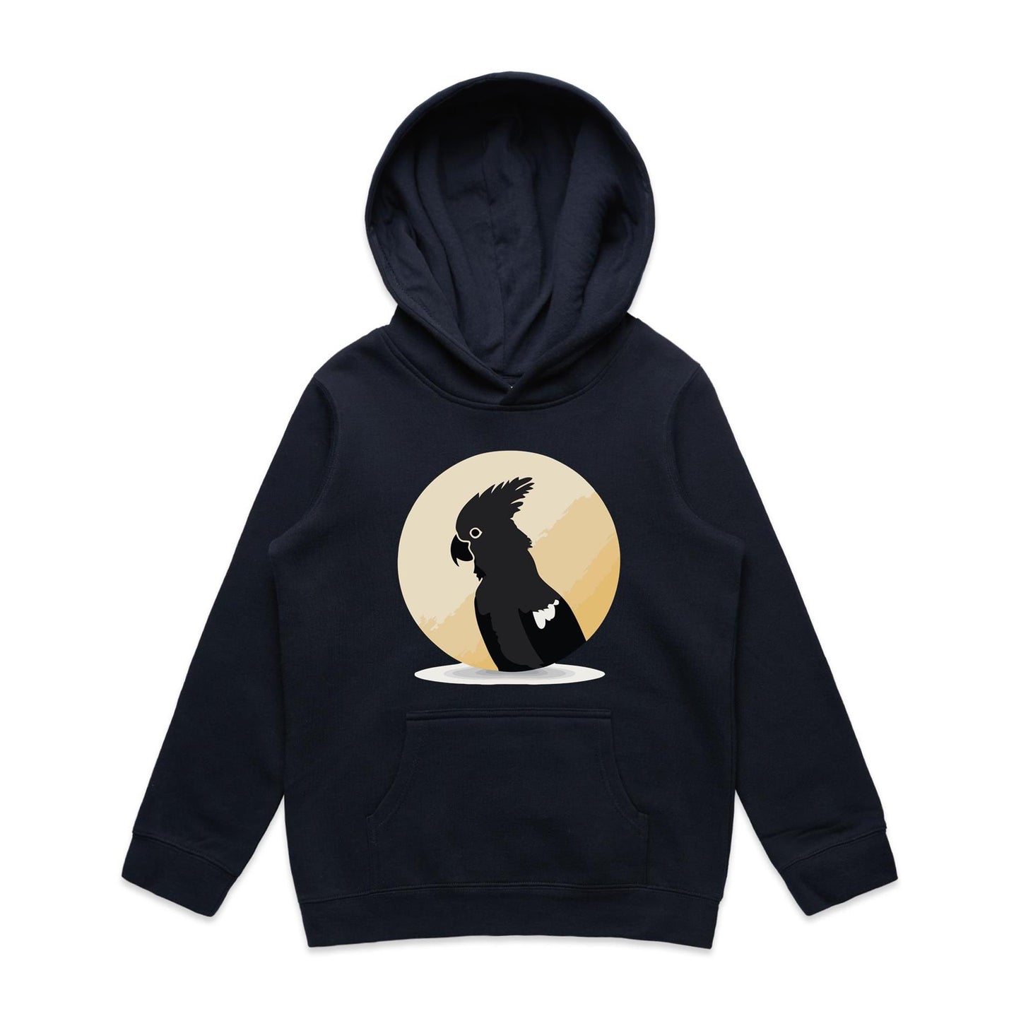 Kids Earthfolk Hoodie - Black Cockatoo - The Crescent Moon