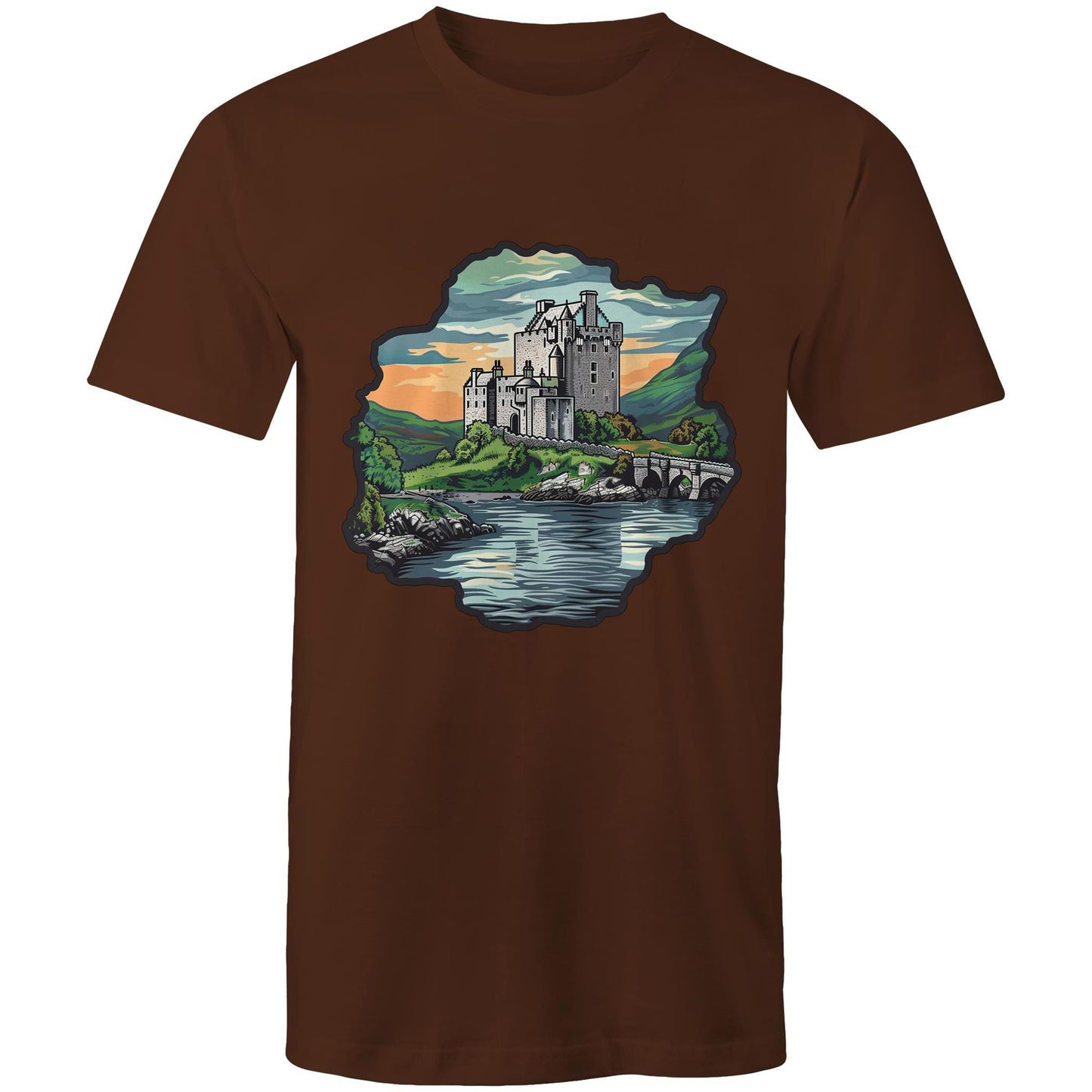 Men's Earthfolk T shirt - Medieval Castle - The Crescent Moon