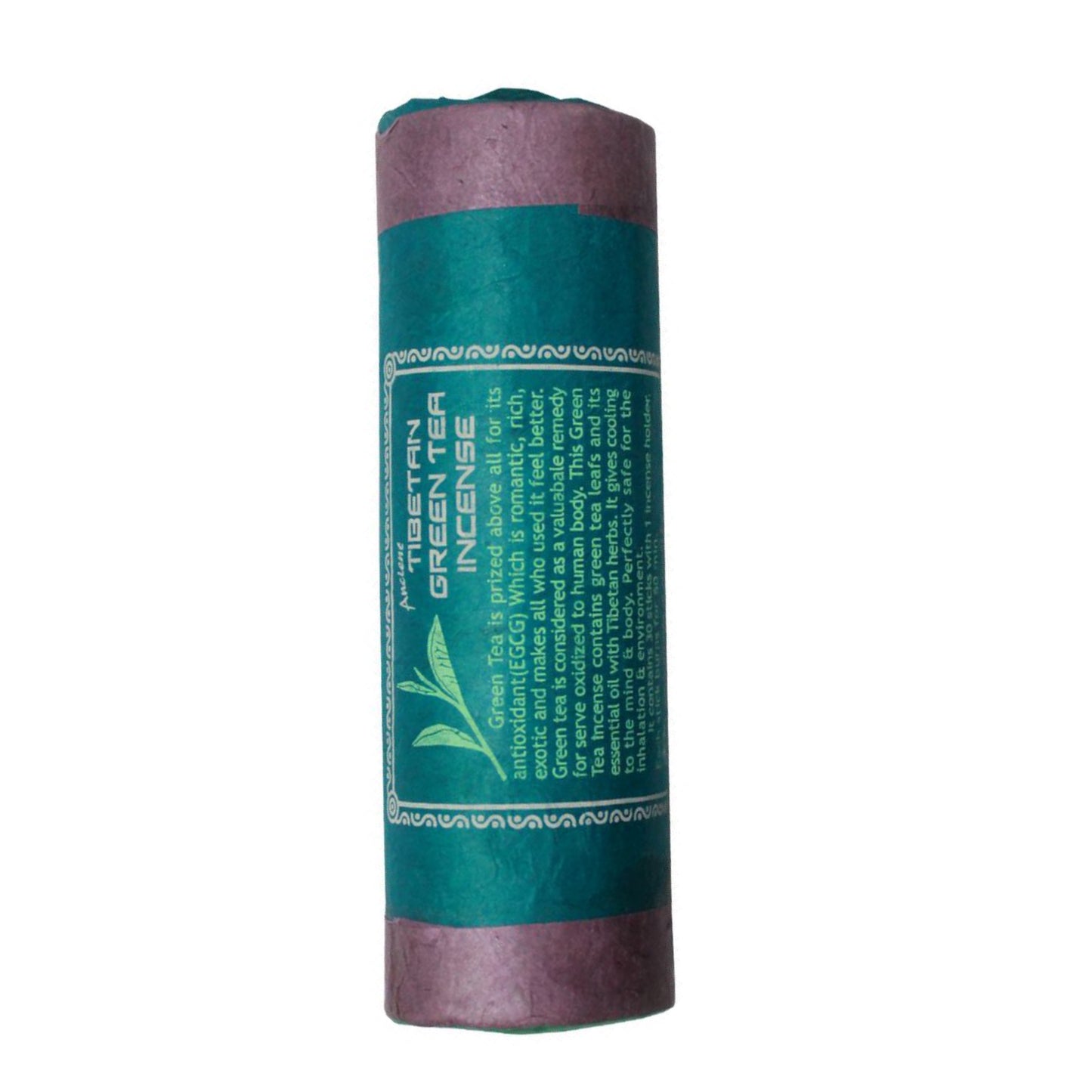 Tibetan Green Tea Incense stick packaging on a white background