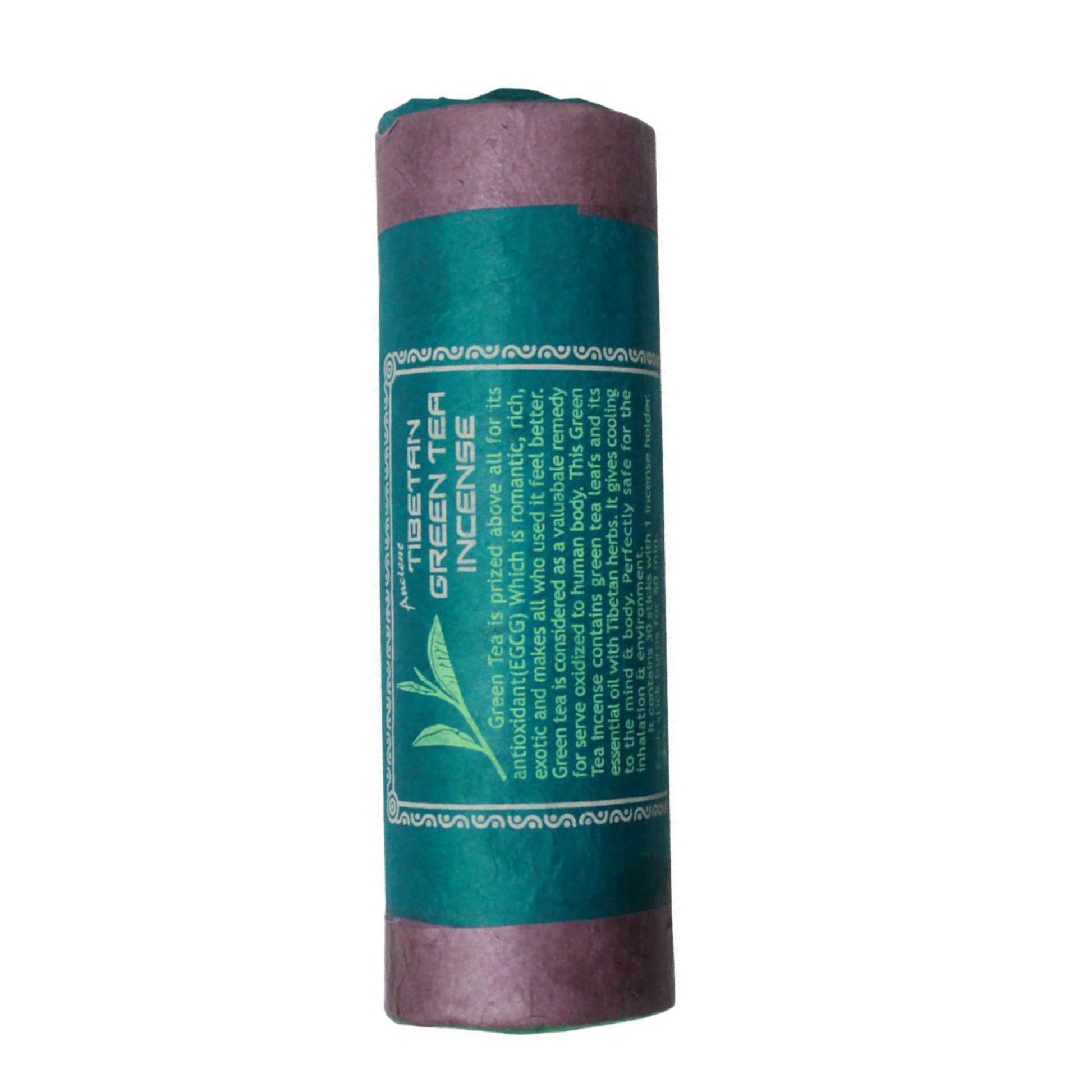 Tibetan Green Tea Incense stick packaging on a white background