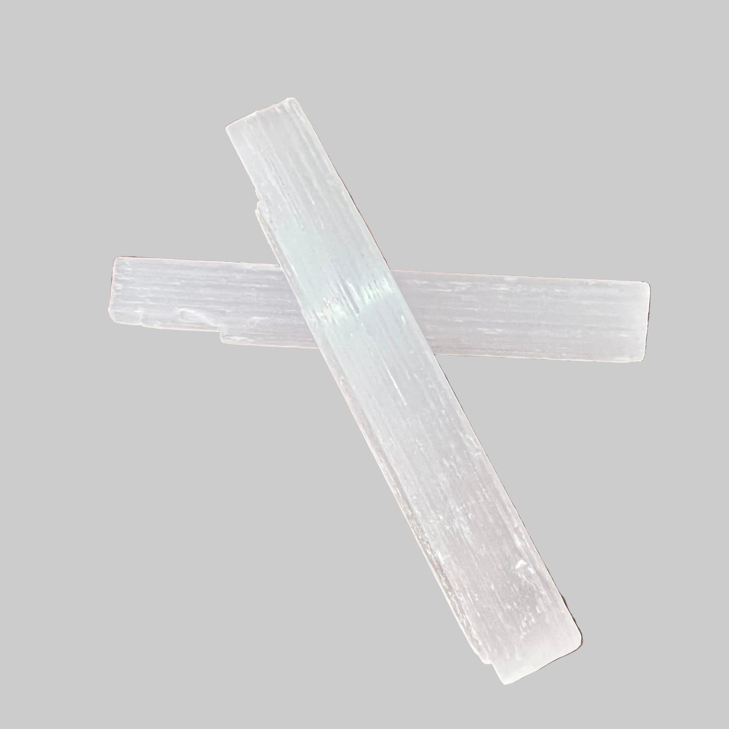 Two crystal selenite wands 