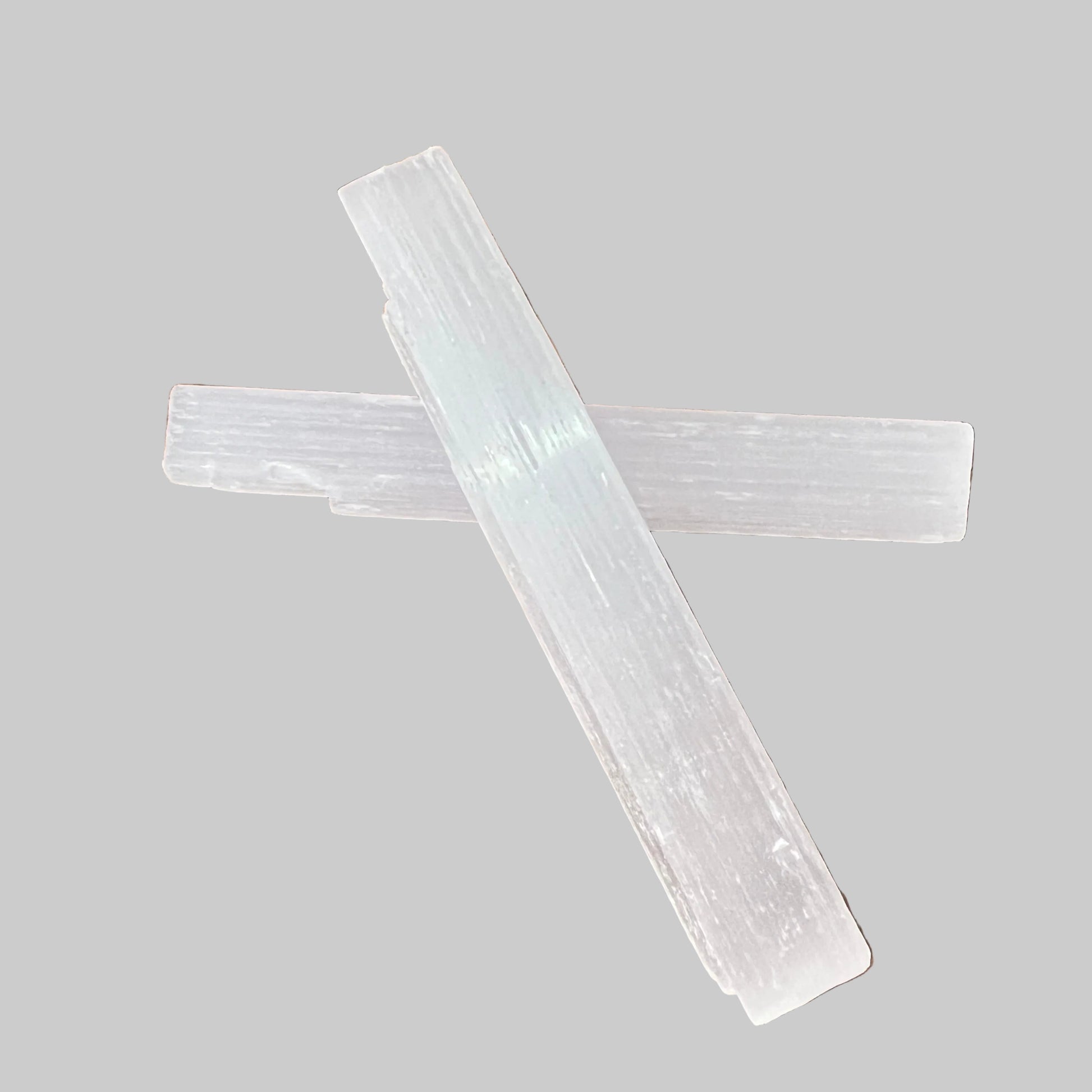 Two crystal selenite wands 