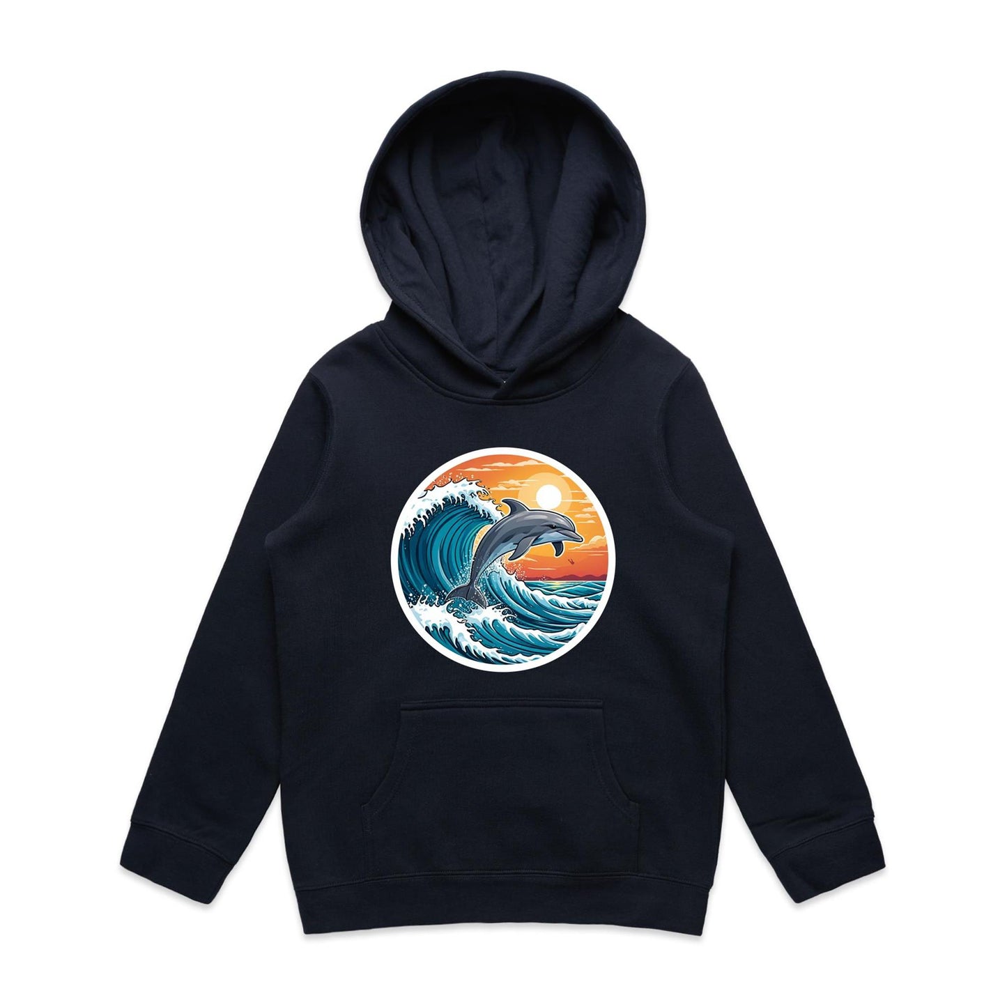 Kid's Earthfolk Hoodie - Dolphin Surfer